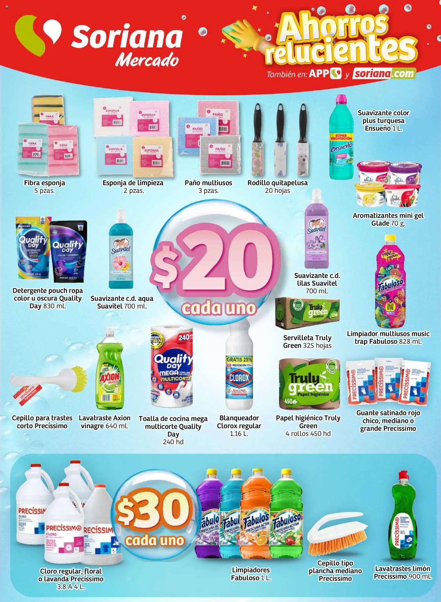 Nuevas ofertas de Soriana válidas en toda la República Mexicana desde el 15.01.2026. ¡Encuentra las mejores ofertas en Soriana - Ahorros relucientes Mercado Nacional! | Página: 6 | Productos: Vinagre, Cepillo, Limpiador, Guante