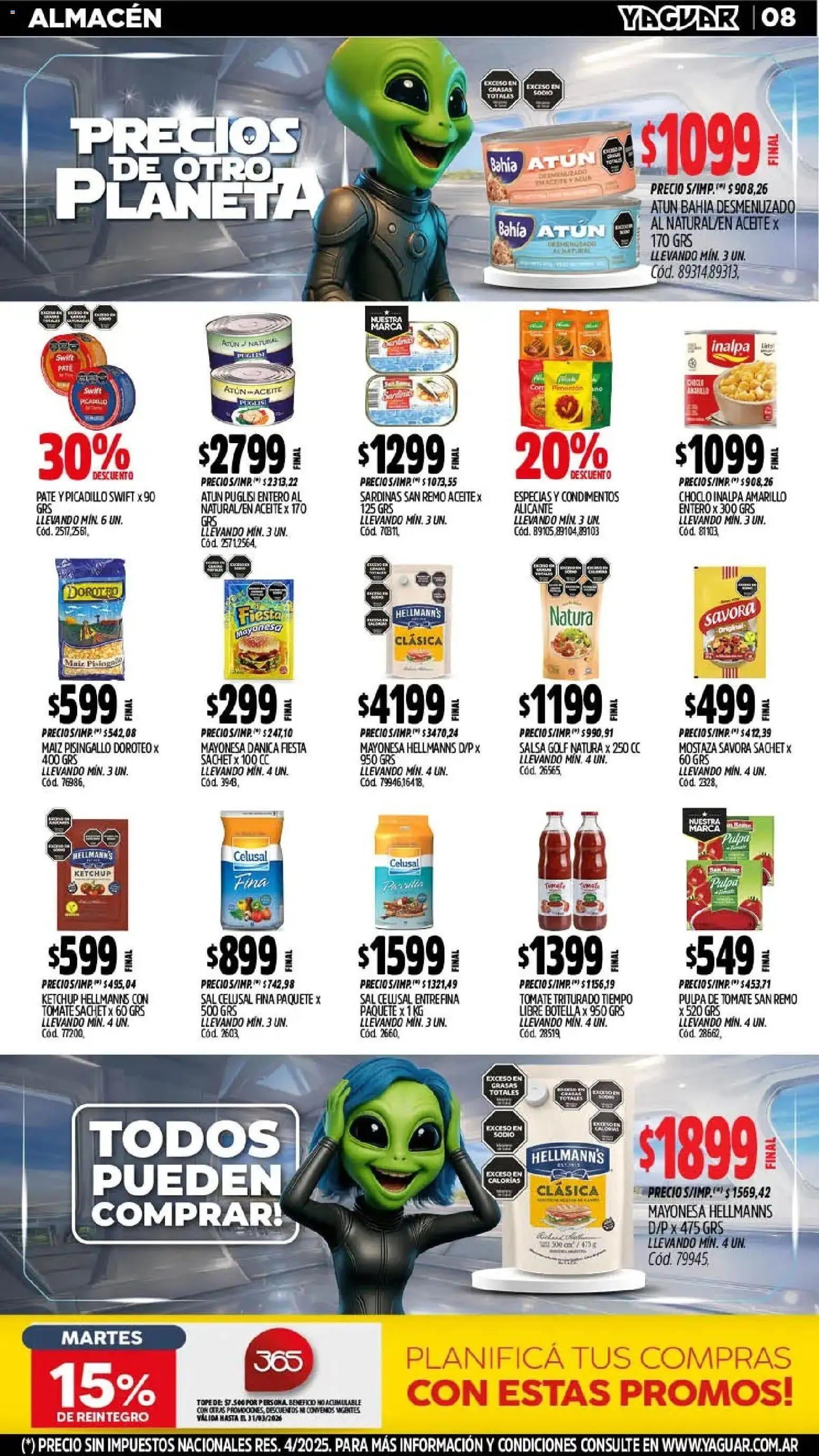 Yaguar - Oferta Semanal Chaco │ válido desde el 02.03.2026 | Página: 8 | Productos: Aceite, Mayonesa, Ketchup, Maiz