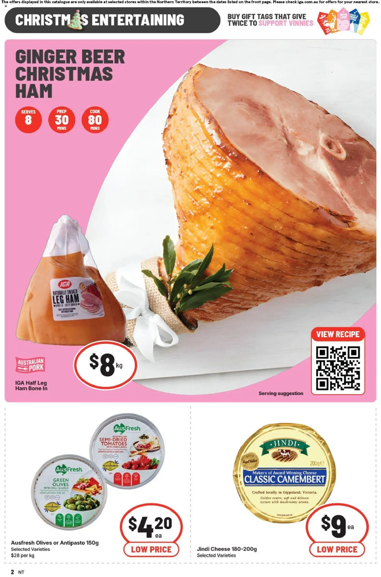 IGA catalogue - valid from 19.11.2025 | Page: 3 | Products: Cheese, Ham, Olives, Garlic