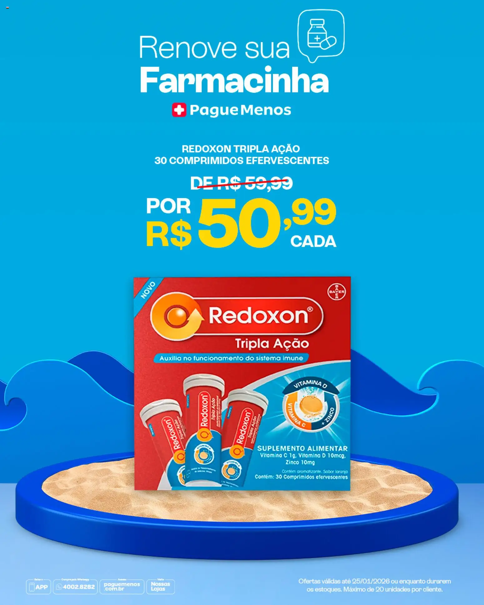 Pague Menos Folheto - válido de 19.01.2026 | Página: 7 | Produtos: Vitamina d, Vitamina c