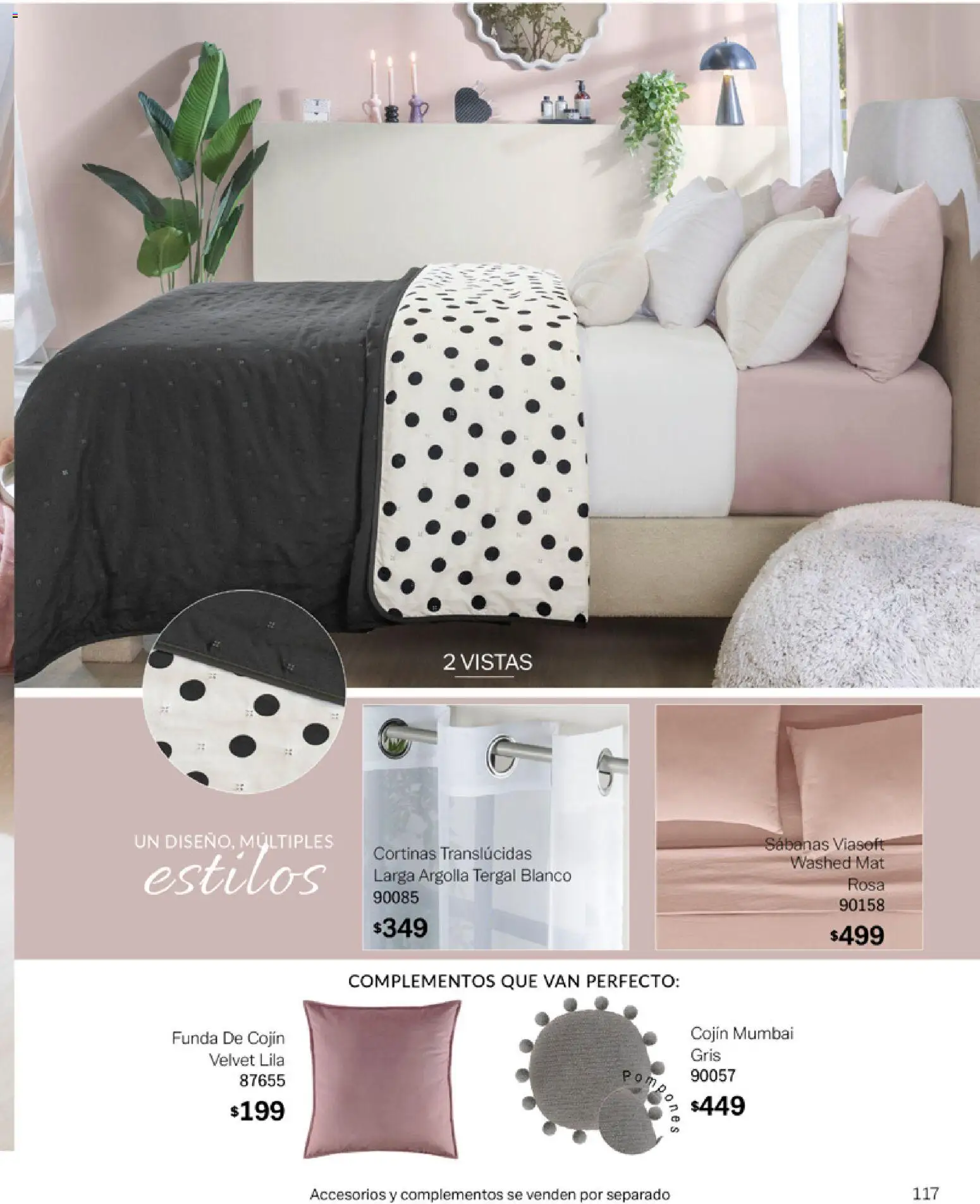 Nuevas ofertas de Vianney válidas en toda la República Mexicana desde el 06.03.2026. ¡Encuentra las mejores ofertas en Vianney catálogo Tu hogar, nuestra pasión! | Página: 119 | Productos: Funda, Sabanas, Cortinas