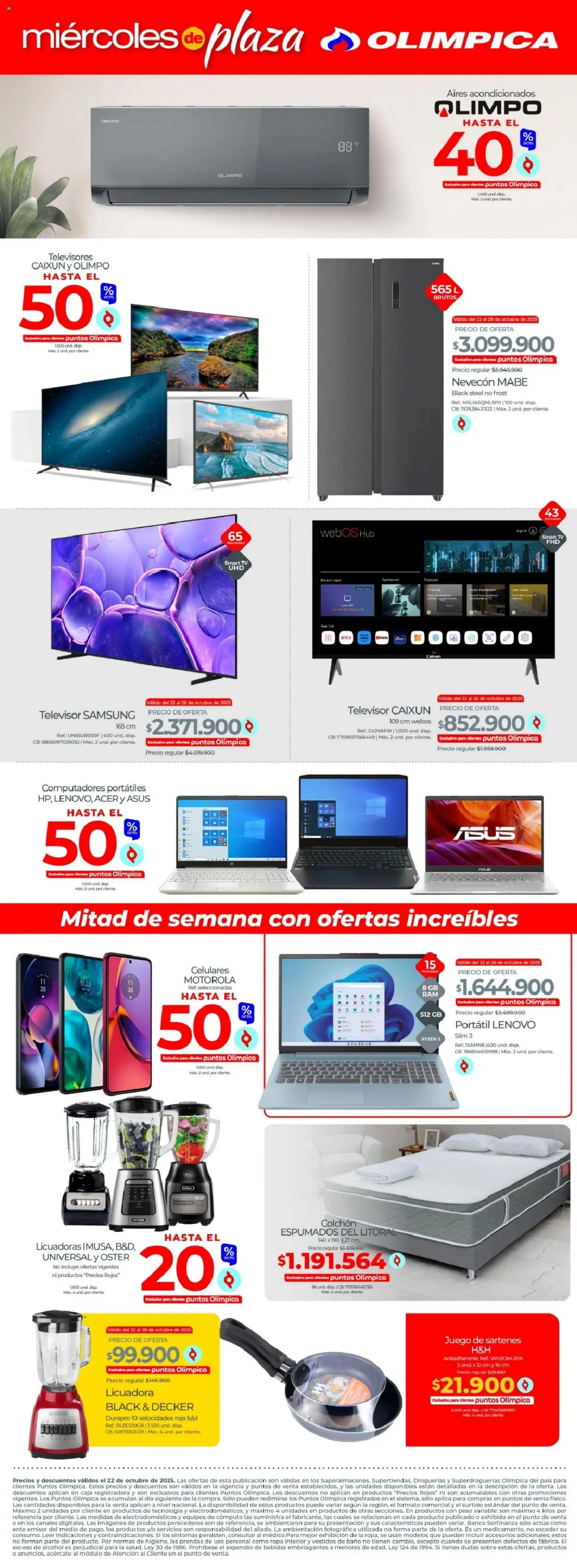 Olímpica revista - valida desde el 22.10.2025 | Página: 3 | Productos: Televisor, Juego, Caja, Tintura