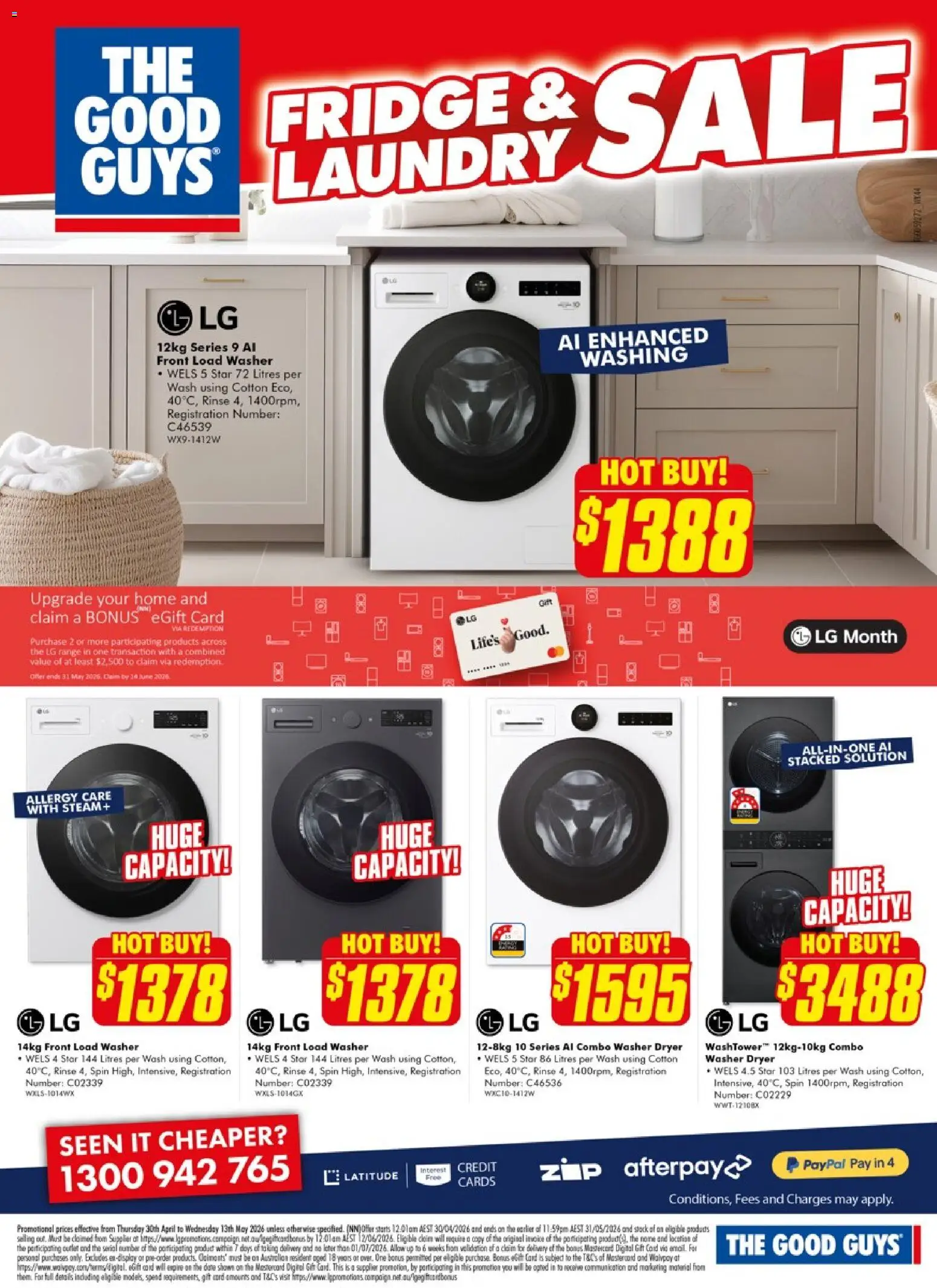 The Good Guys catalogue - valid from 30.04.2026 | Page: 2 | Products: Digital, Laundry, Fridge, Dryer