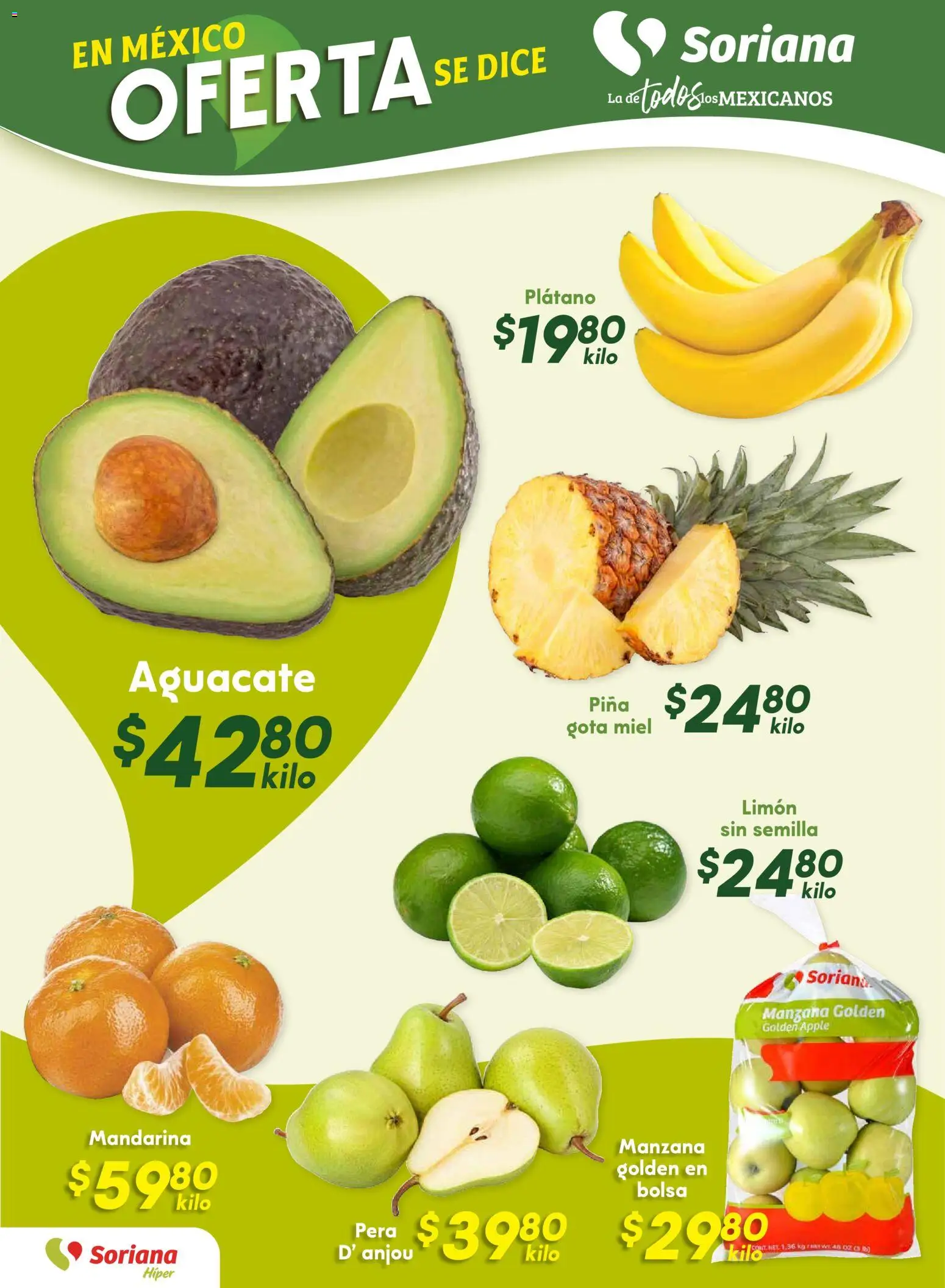 Nuevas ofertas de Soriana válidas en toda la República Mexicana desde el 24.10.2025. ¡Encuentra las mejores ofertas en Soriana - Fin de Semana Híper: Saltillo y Torreón! | Página: 8 | Productos: Bolsa, Manzana, Aguacate, Piña
