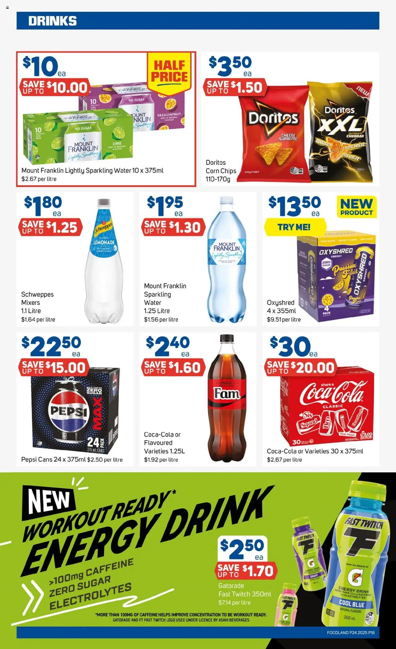 Foodland catalogue - valid from 11.06.2025 | Page: 18 | Products: Energy drink, Coca Cola, Sugar, Lime