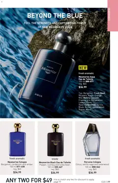 Preview of Mesmerize Aqua Eau de Toilette, fresh aromatic, 100 ml from shop Avon valid from 06.11.2025 | Page: 77