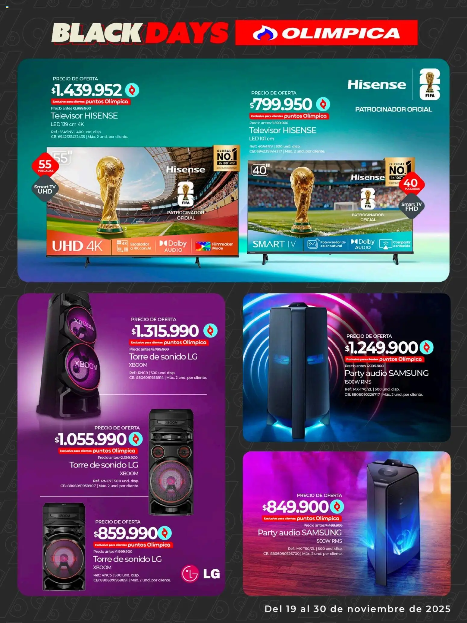 Olímpica revista - valida desde el 19.11.2025 | Página: 5 | Productos: Televisor, Audio