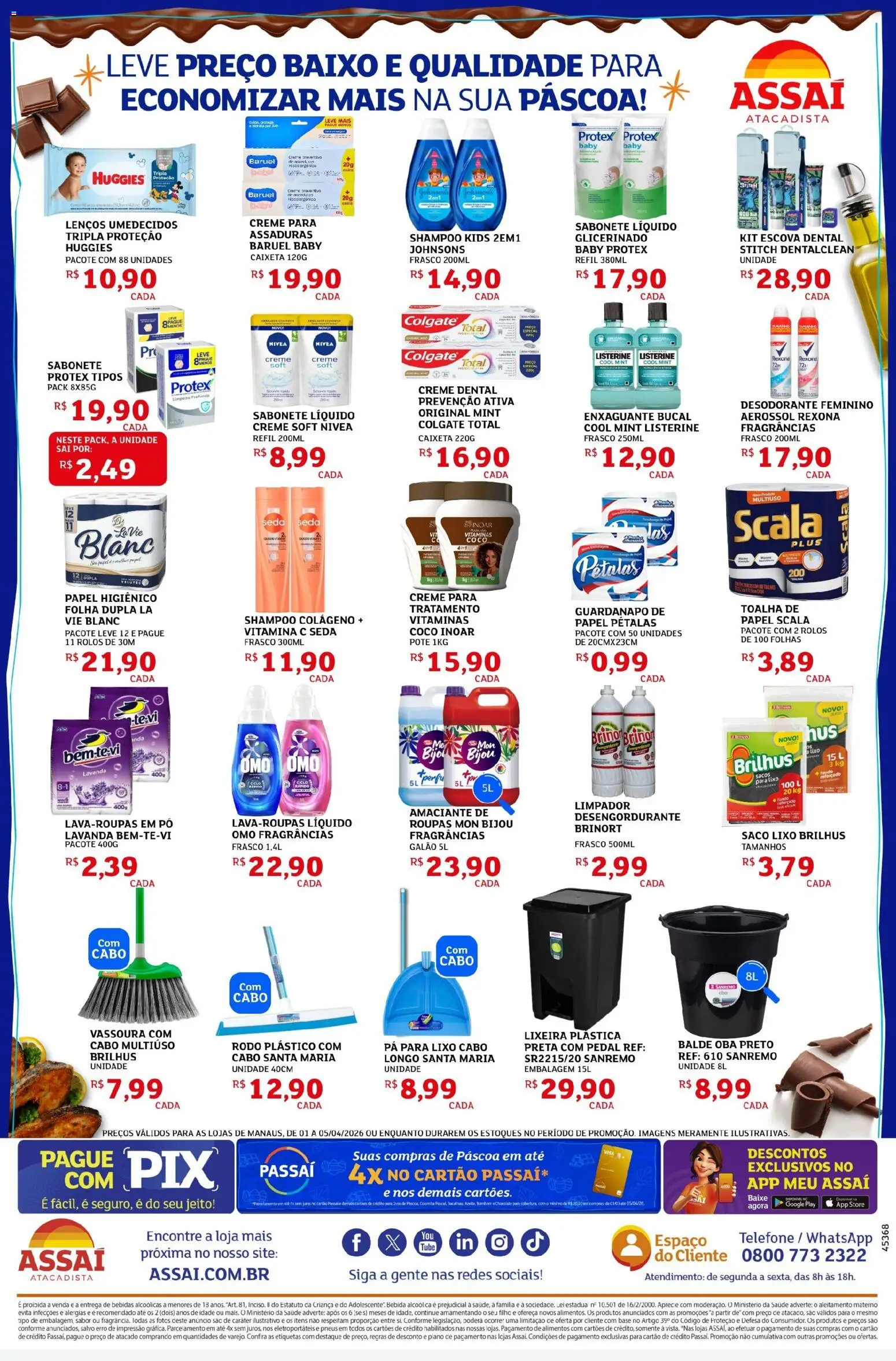 Assaí Atacadista Folheto - válido de 01.04.2026 | Página: 4 | Produtos: Colágeno, Bacalhau, Pneus, Base