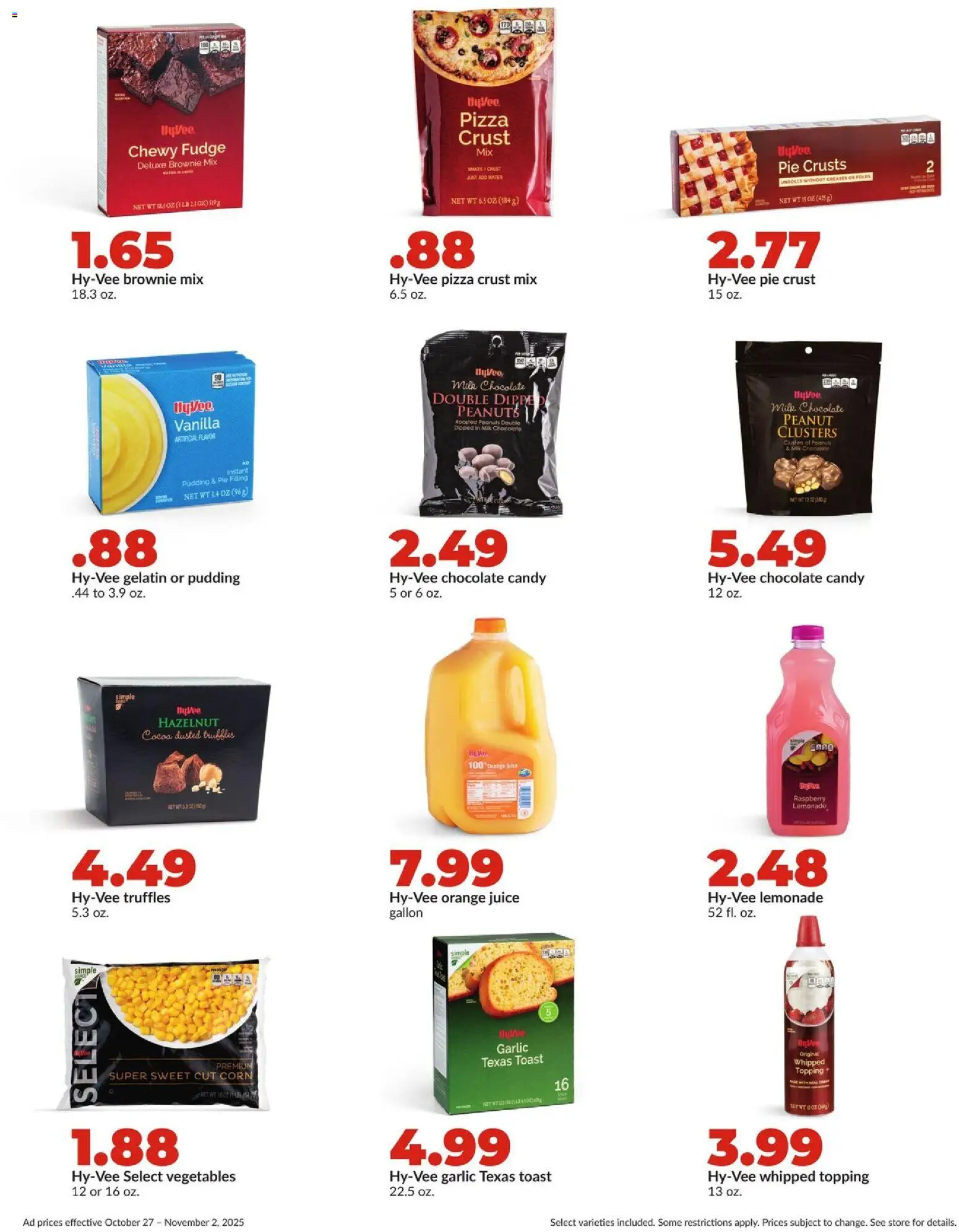 HyVee Weekly Ad - valid from 27.10.2025 | Page: 20 | Products: Corn, Chocolate, Juice, Raspberry