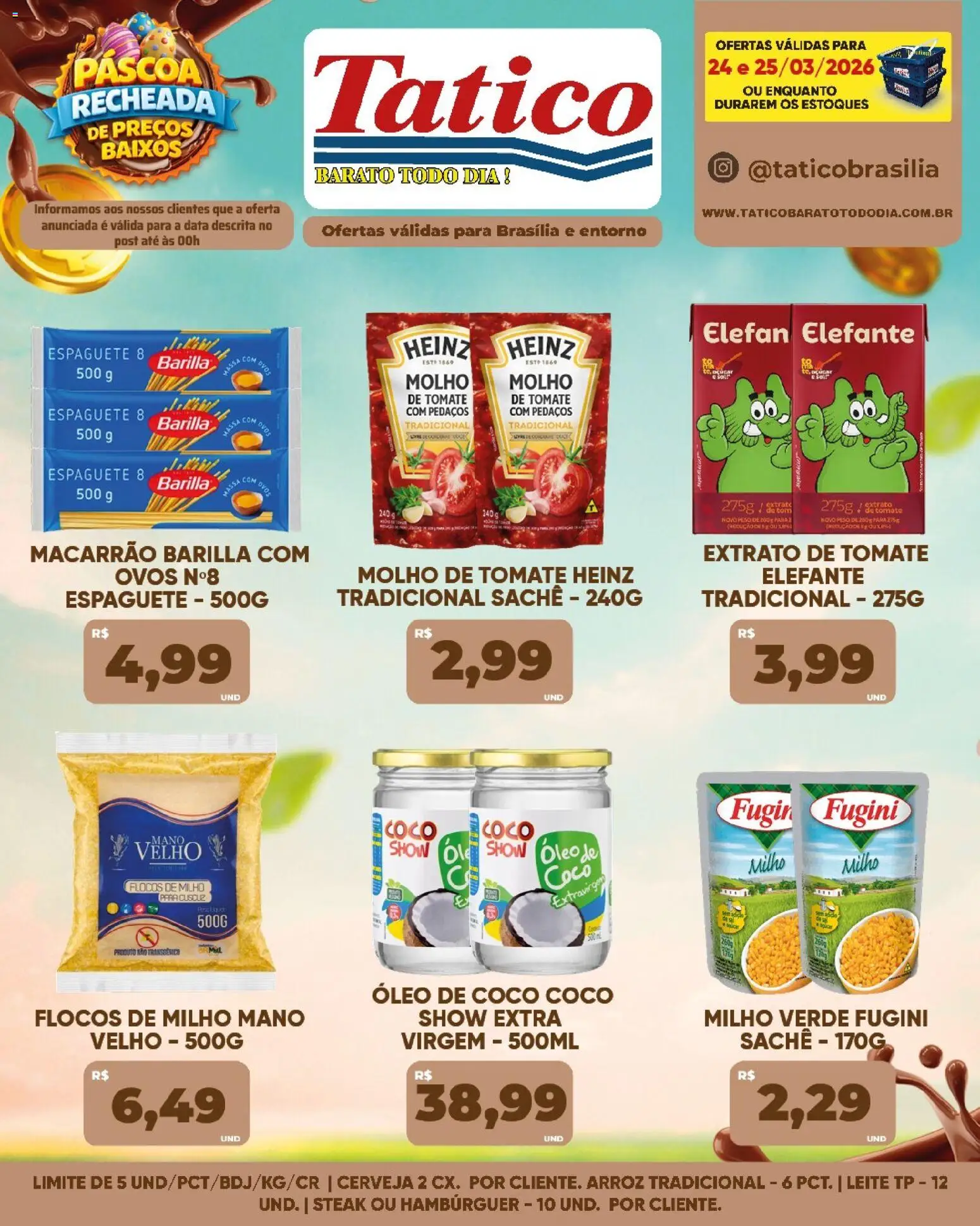 Tatico Folheto - válido de 24.03.2026 | Página: 1 | Produtos: Milho verde, Ovos, Óleo, Óleo de coco