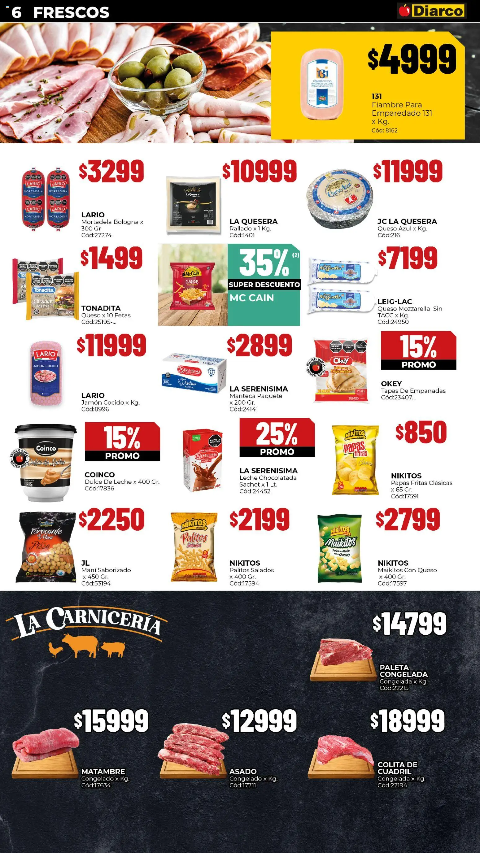 Diarco - Ofertas Tdf │ válido desde el 01.12.2025 | Página: 6 | Productos: Jamón cocido, Mani, Paleta, Jamón