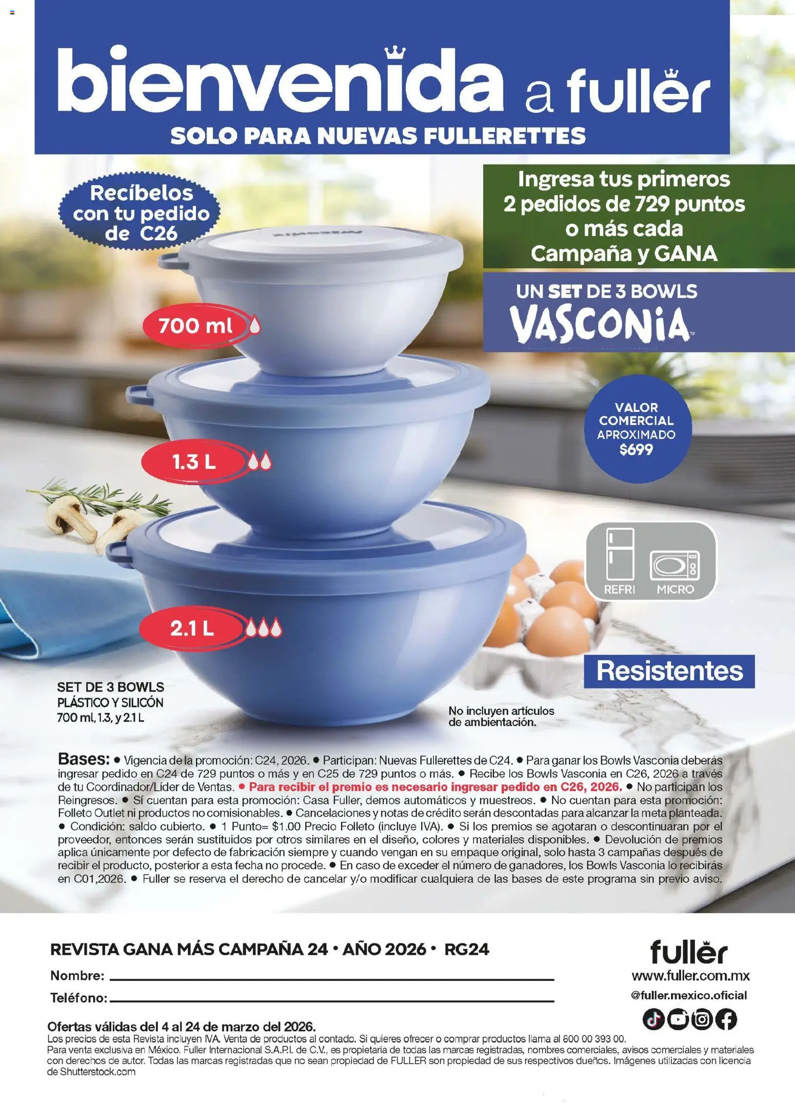 Nuevas ofertas de Fuller válidas en toda la República Mexicana desde el 04.03.2026. ¡Encuentra las mejores ofertas en Fuller Gana Mas C24 2026! | Página: 38 | Productos: Teléfono, Campana