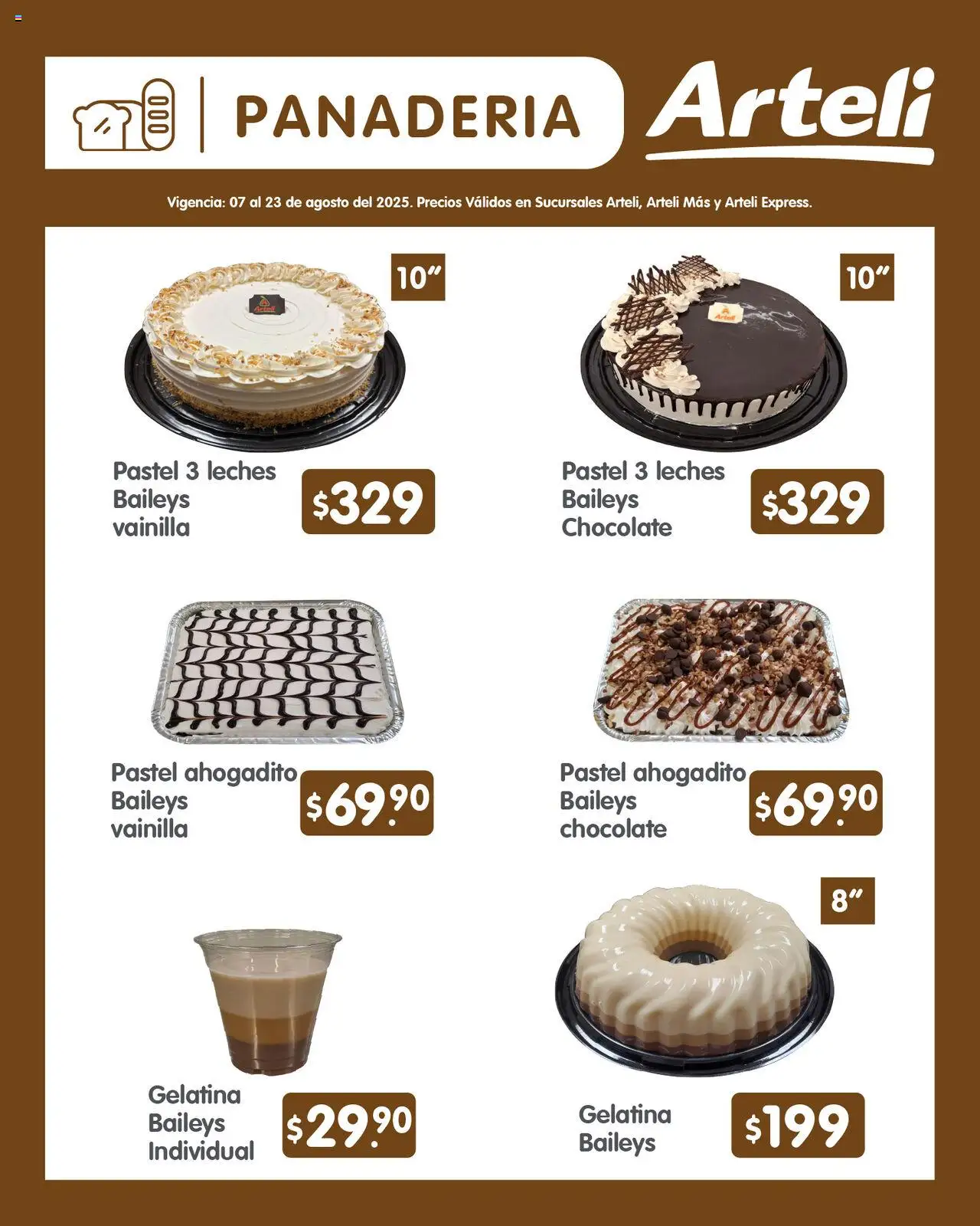 Nuevas ofertas de Arteli válidas en toda la República Mexicana desde el 07.08.2025. ¡Encuentra las mejores ofertas en Arteli - Folleto Quincenal ! | Página: 8 | Productos: Gelatina, Pastel, Chocolate, Panadería
