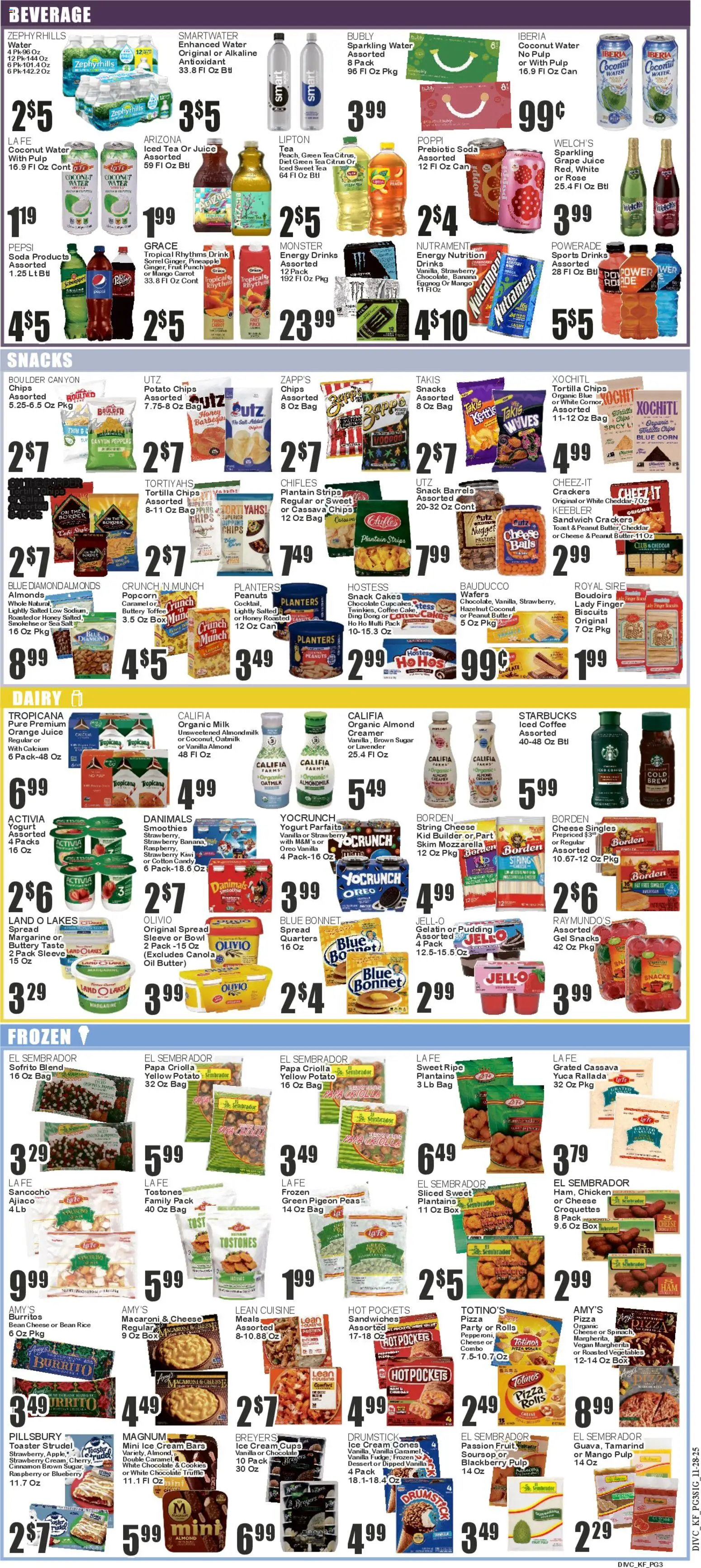 Food Universe Weekly Ad - valid from 28.11.2025 | Page: 3 | Products: Corn, Butter, Pizza, Peach