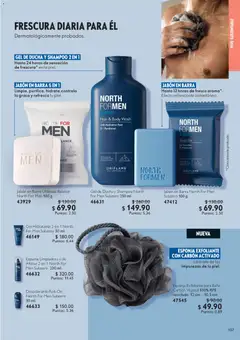 Vista previa de Oriflame campaña 2 2026, nuevo folleto de la tienda, válido en México a partir del 24.01.2026 | Página: 107 | Productos: Desodorante, Esponja, Baño, Jabón