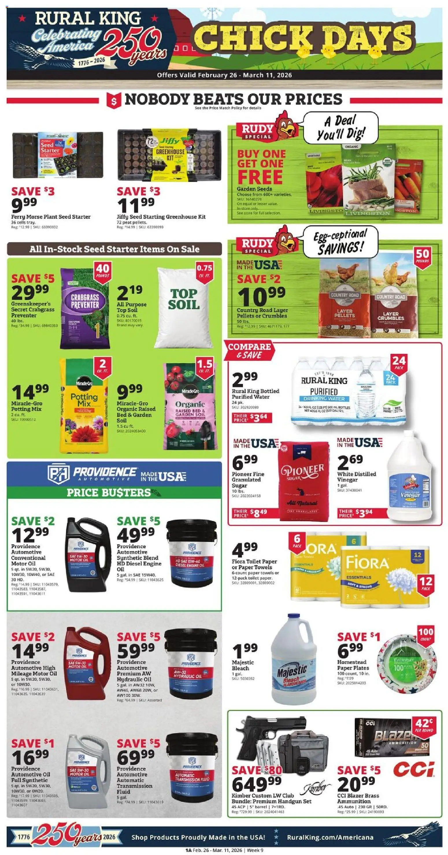 Rural King Weekly Ad - valid from 26.02.2026 | Page: 3 | Products: Vinegar, Water, Motor Oil, Handgun