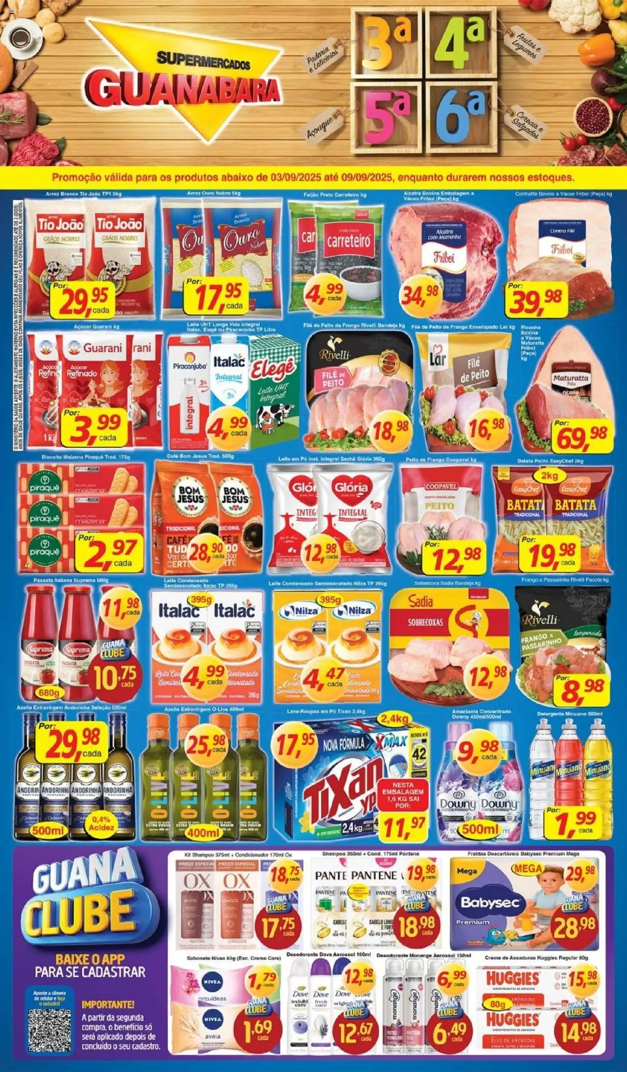 Supermercados Guanabara Folheto - válido de 03.09.2025 | Página: 9 | Produtos: Shampoo, Contra filé, Maminha, Amaciante