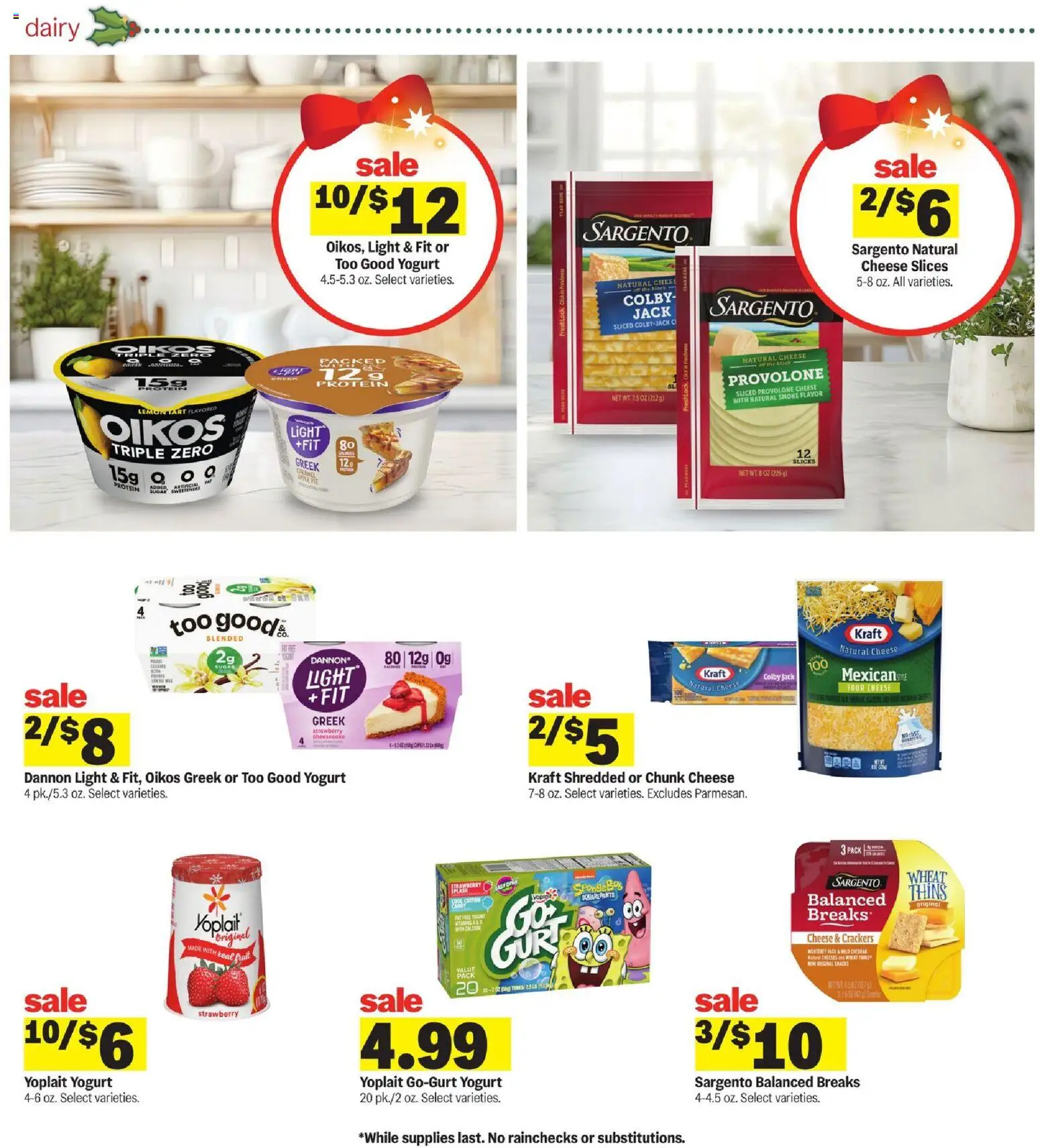 Meijer Weekly Ad - MI - valid from 03.12.2025 | Page: 8 | Products: Cheese, Yogurt, Sugar, Cheesecake