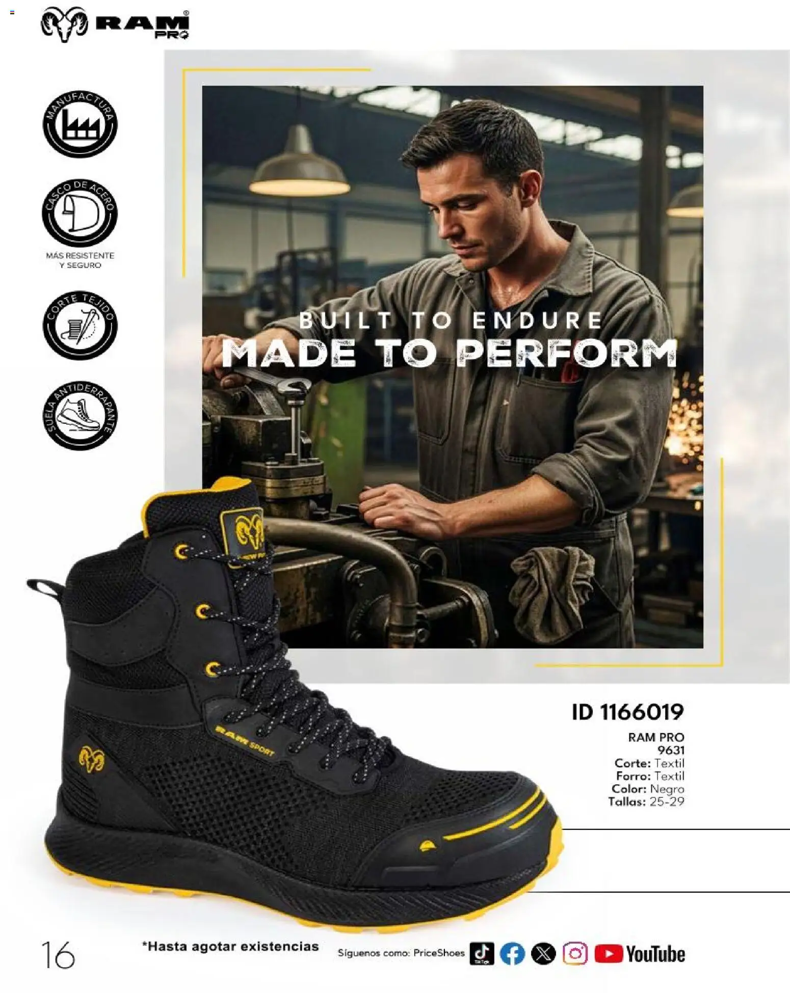 Nuevas ofertas de Price Shoes válidas en toda la República Mexicana desde el 30.12.2025. ¡Encuentra las mejores ofertas en Price Shoes catálogo Trabajo y Servicio! | Página: 16