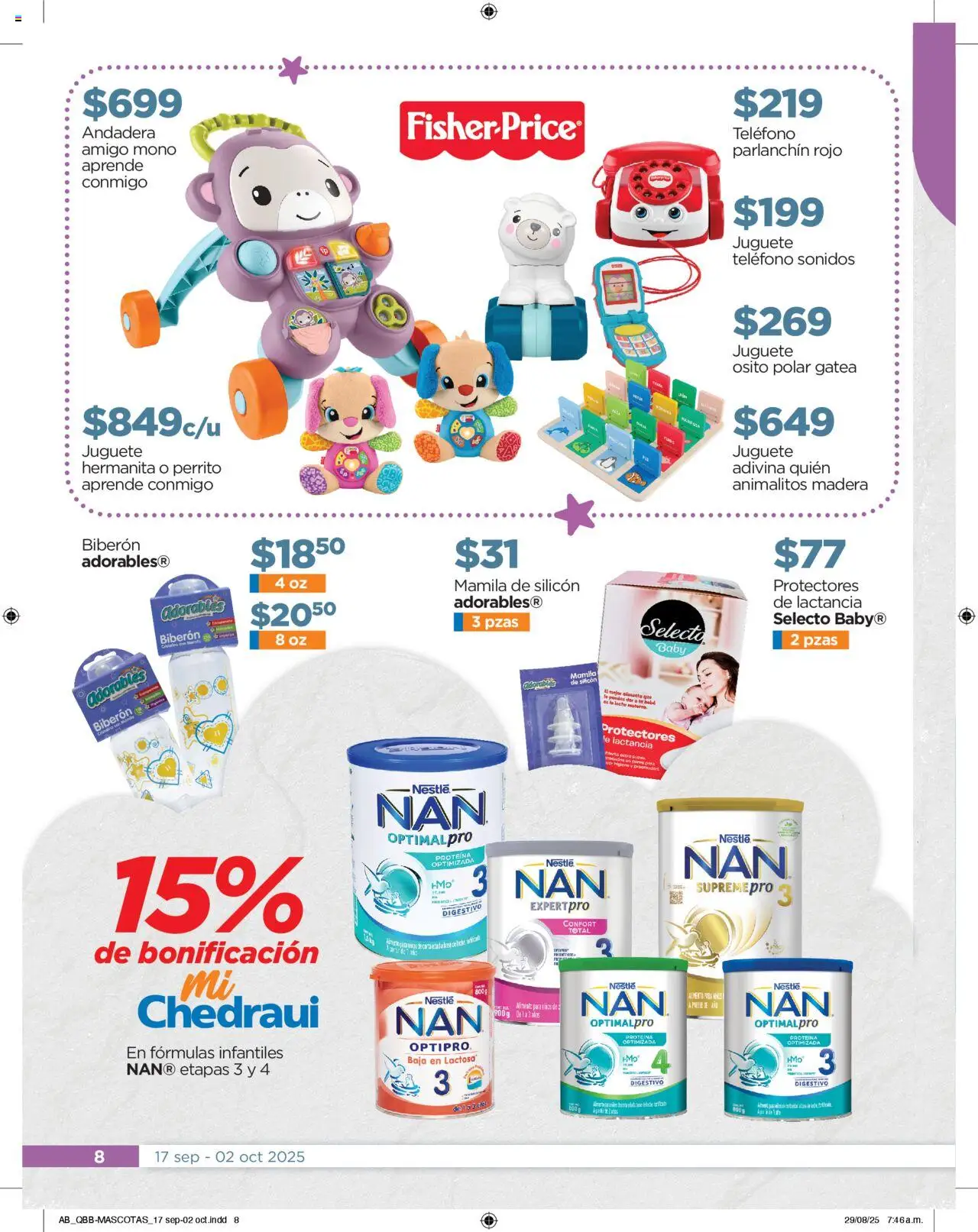 Nuevas ofertas de Chedraui válidas en toda la República Mexicana desde el 17.09.2025. ¡Encuentra las mejores ofertas en Chedraui - Promociones! | Página: 8 | Productos: Biberón, Leche, Té, Teléfono