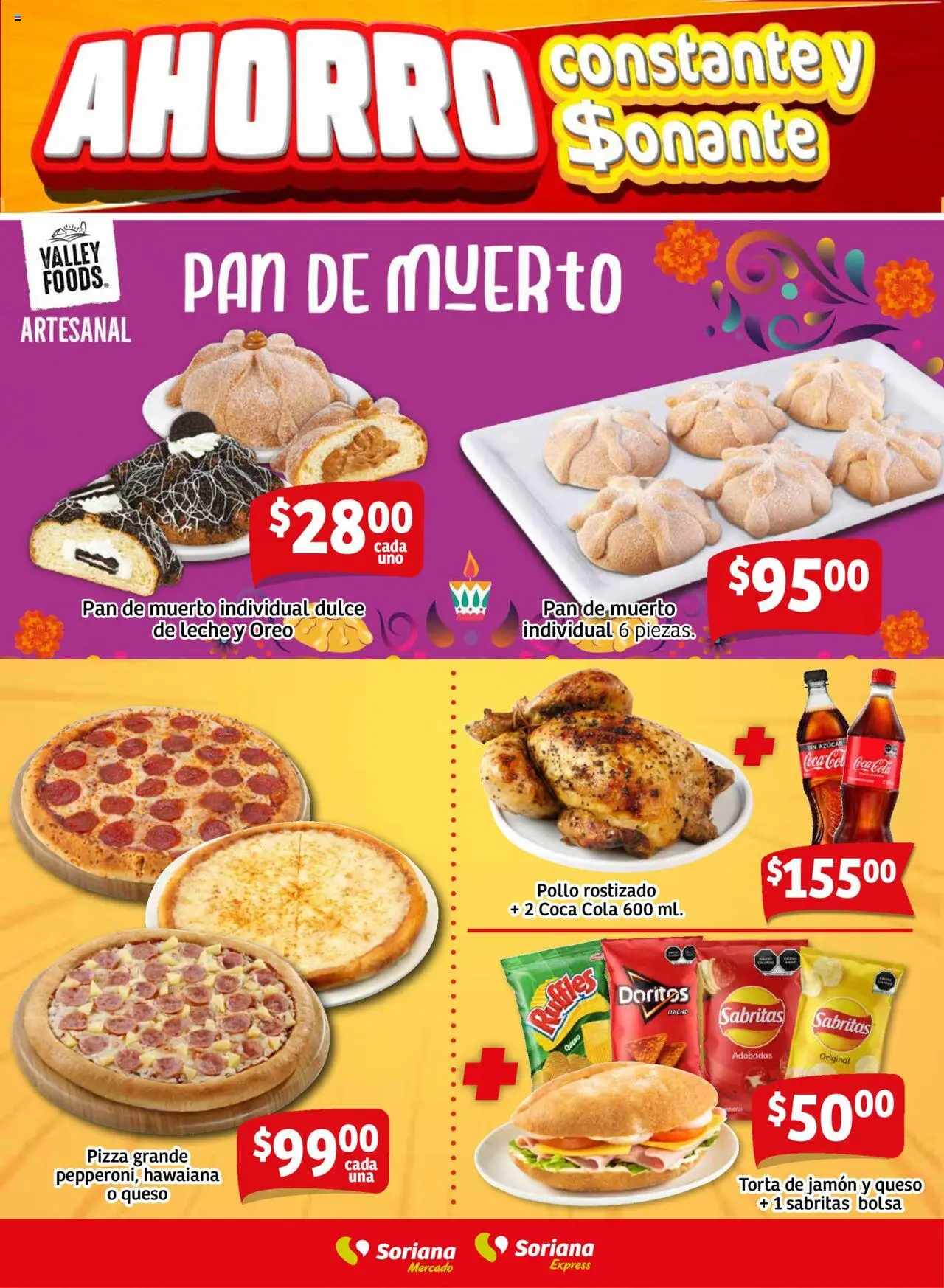 Nuevas ofertas de Soriana válidas en toda la República Mexicana desde el 02.10.2025. ¡Encuentra las mejores ofertas en Soriana - Fin de Semana Mercado: Ags, Nay, Jal, Qro, Col, Mich, Gto, Hgo, Tlax, Mor, Pue, Gro, Oax, Edo. de Mex, CDMX, Zac y SLP! | Página: 7 | Productos: Pollo, Azúcar, Jamón, Pizza