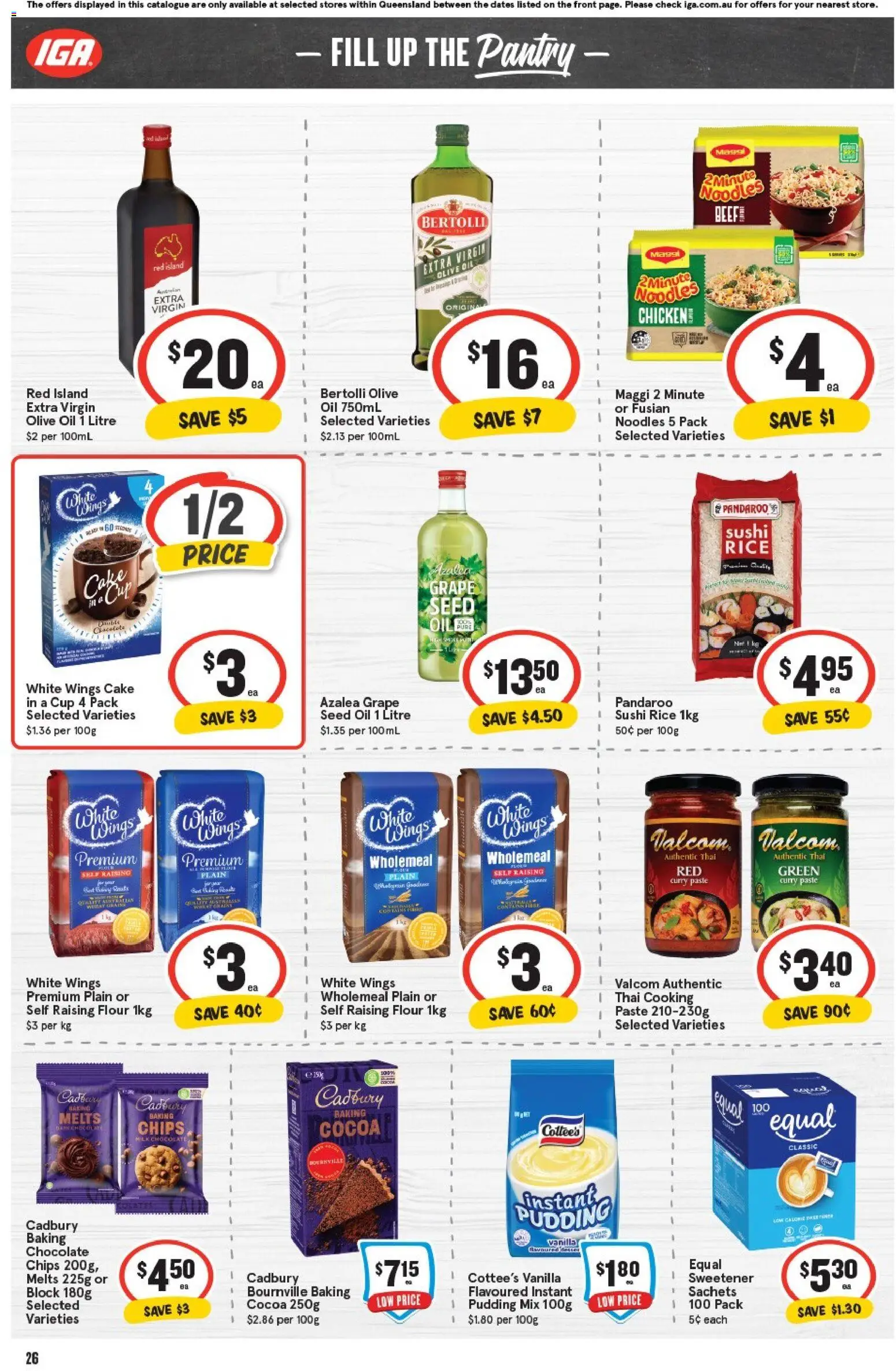 IGA catalogue - valid from 05.11.2025 | Page: 26 | Products: Cocoa, Chocolate, Noodles, Chips