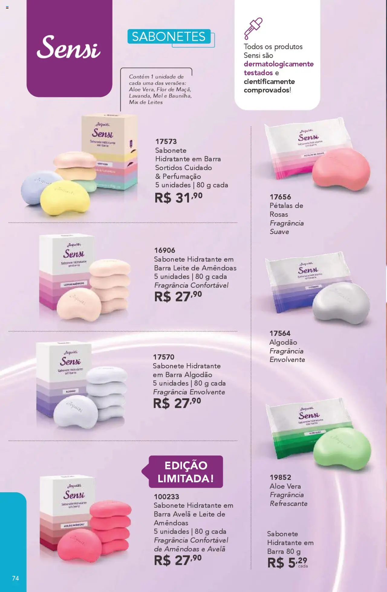 Jequiti Folheto - válido de 03.10.2025 | Página: 74 | Produtos: Leite, Mel, Sabonete, Avelã