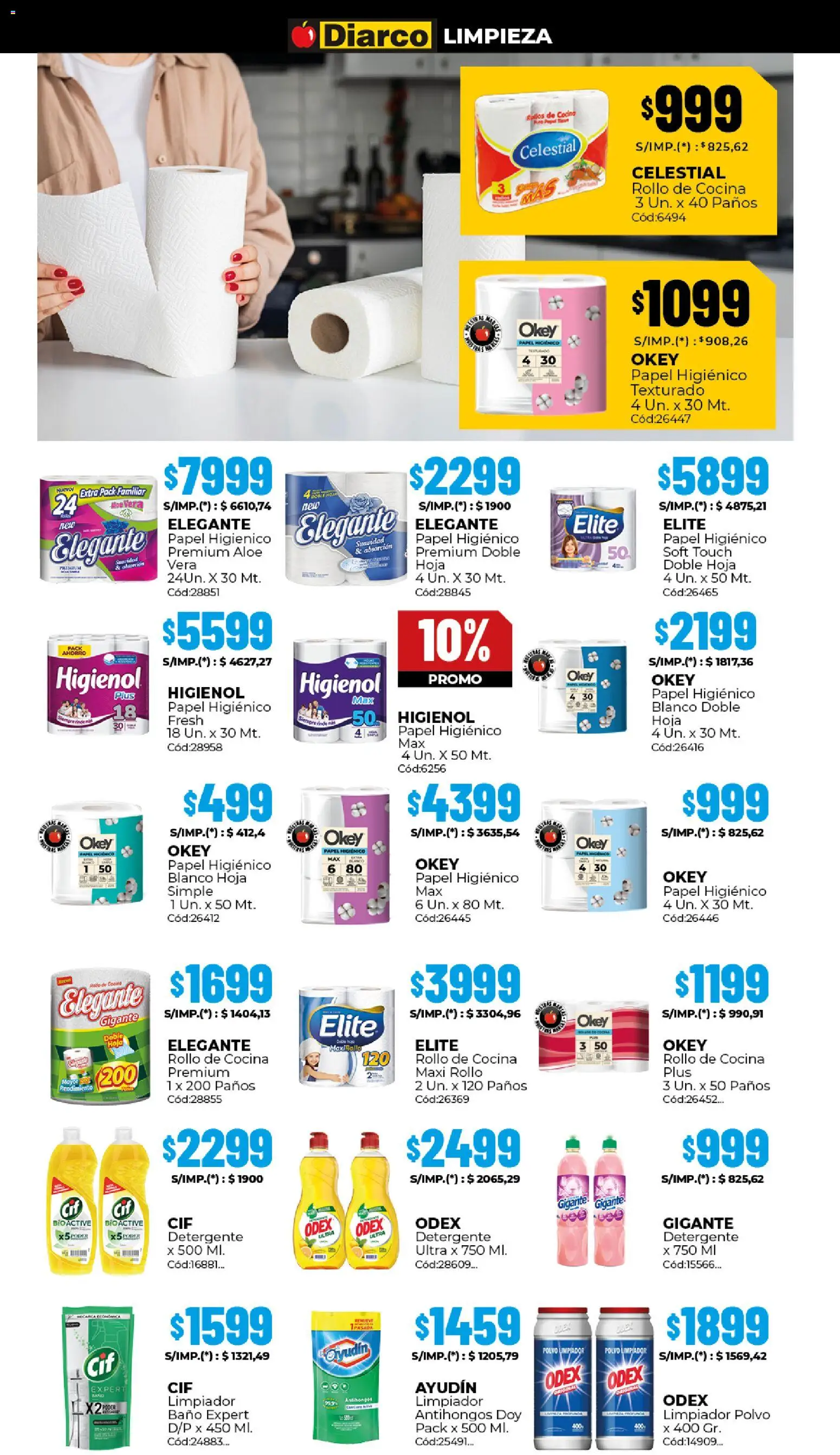 Diarco ofertas │ válido desde el 12.01.2026 | Página: 16 | Productos: Papel higiénico, Polvo, Detergente, Limpiador