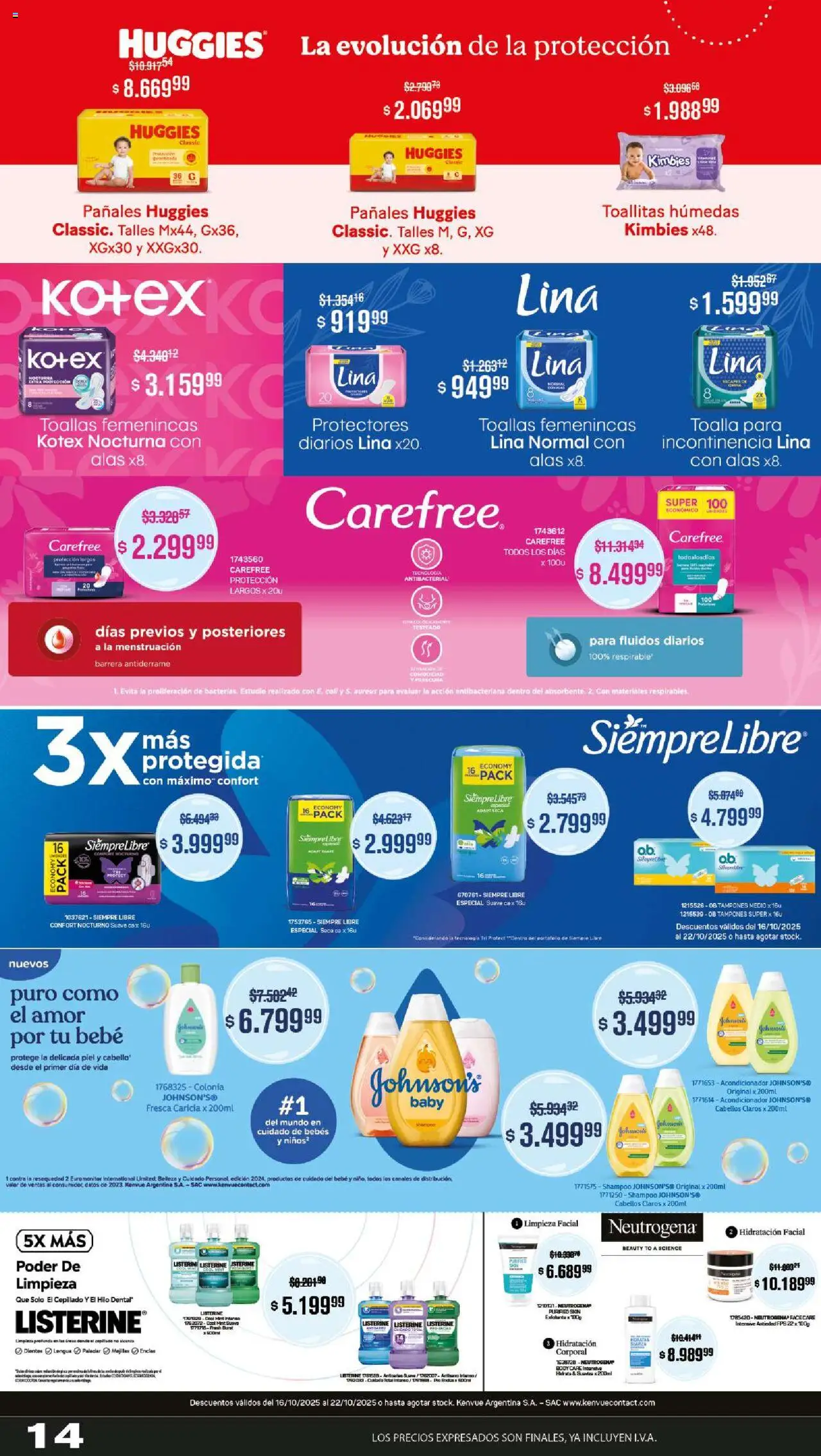 Makro ofertas │ válido desde el 16.10.2025 | Página: 14 | Productos: Body, Acondicionador, Toallitas húmedas, Pañales