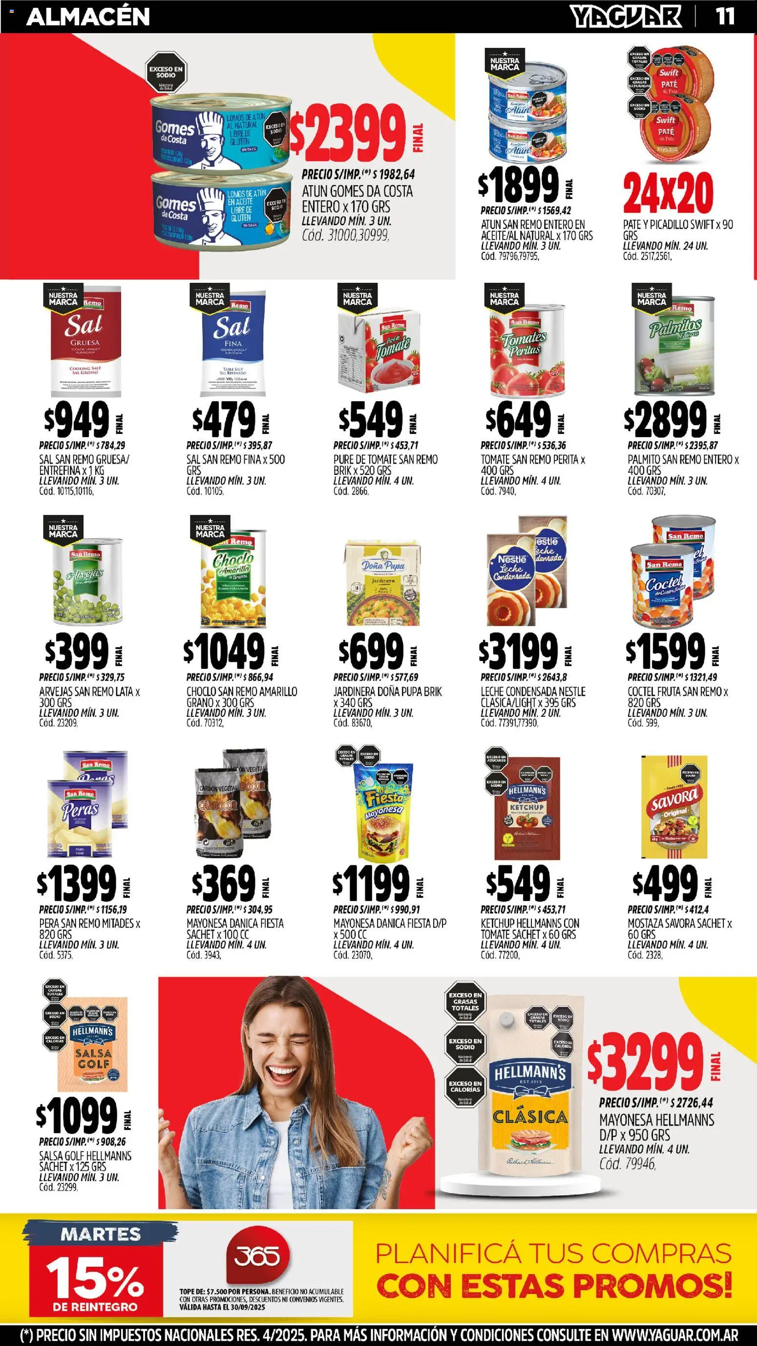 Yaguar - Misiones │ válido desde el 27.10.2025 | Página: 11 | Productos: Aceite, Mayonesa, Atún, Paté
