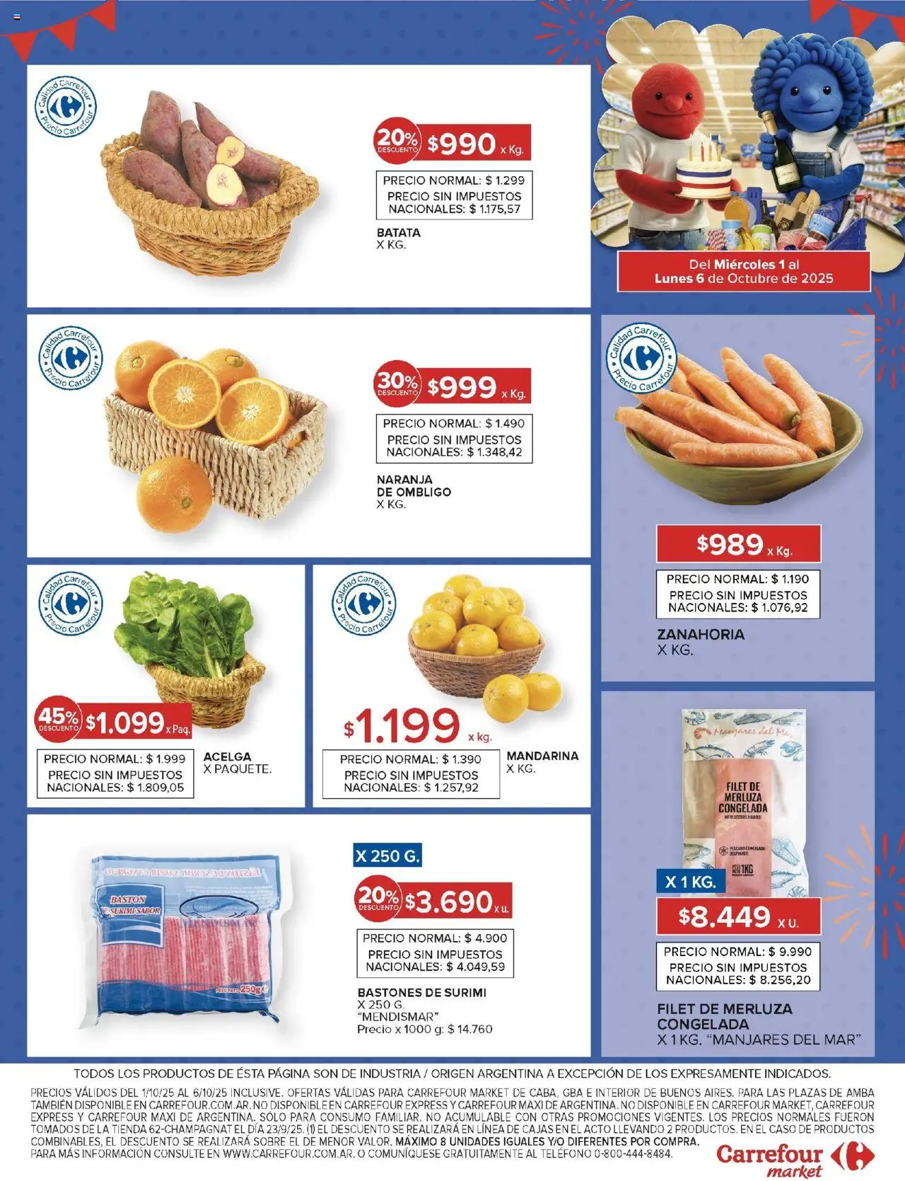 Carrefour Market catálogo │ válido desde el 01.10.2025 | Página: 16 | Productos: Sobre, Acelga, Batata, Pescado