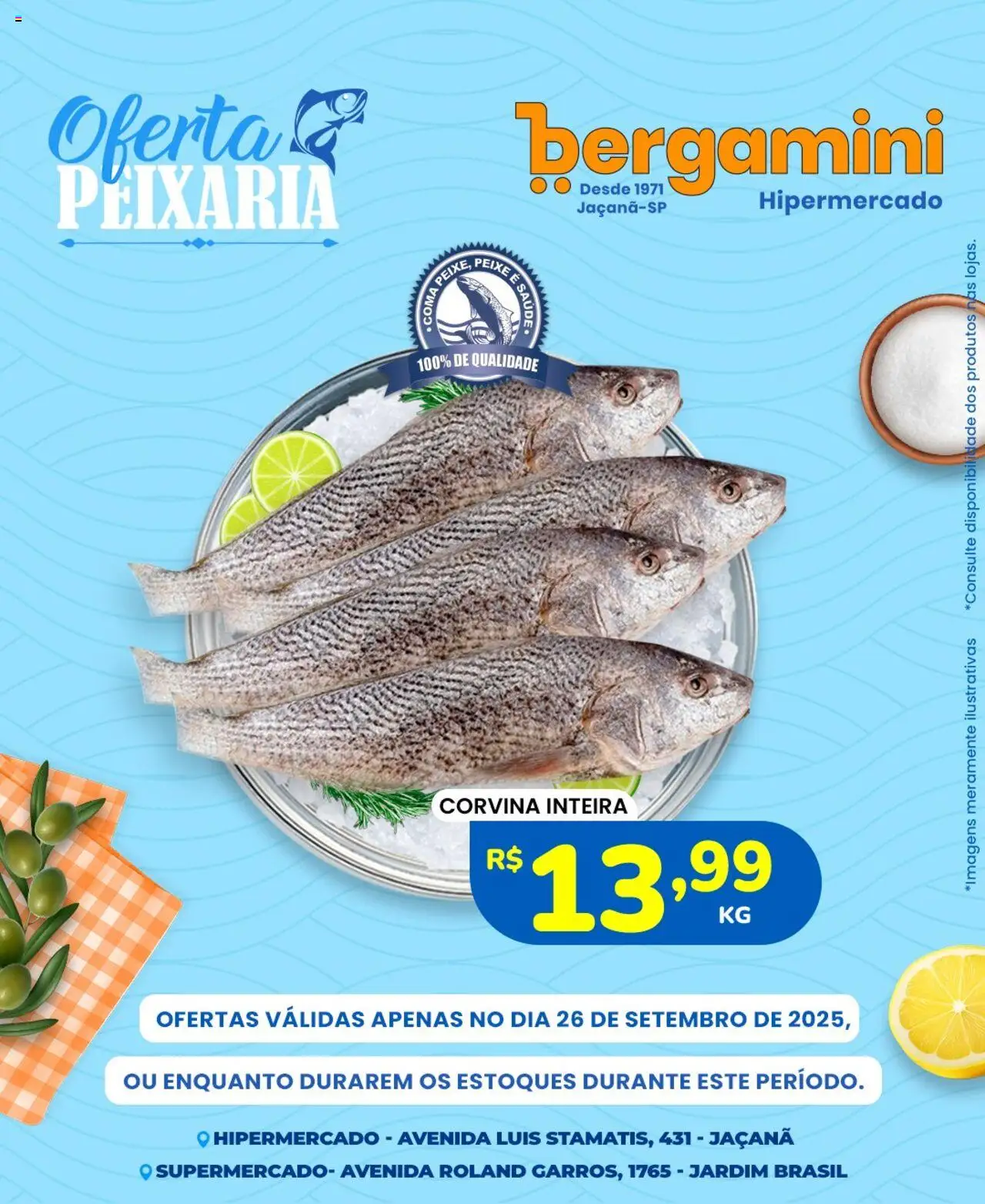 Supermercado Bergamini Folheto - válido de 26.09.2025 | Página: 2 | Produtos: Peixe