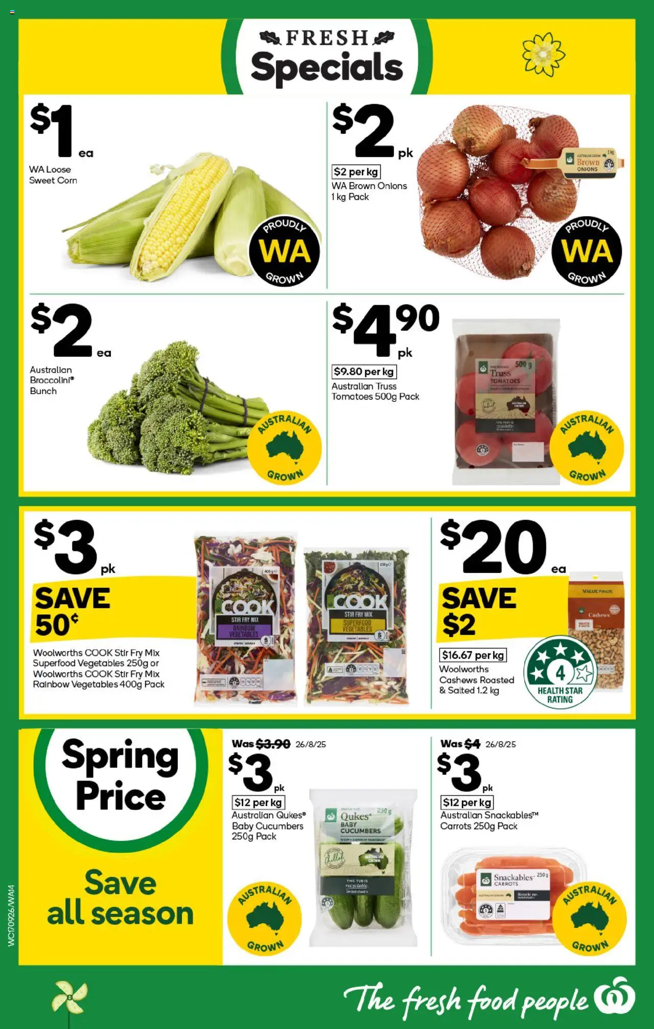 Woolworths catalogue - valid from 17.09.2025 | Page: 14 | Products: Tomatoes, Cucumbers, Onions, Vegetables