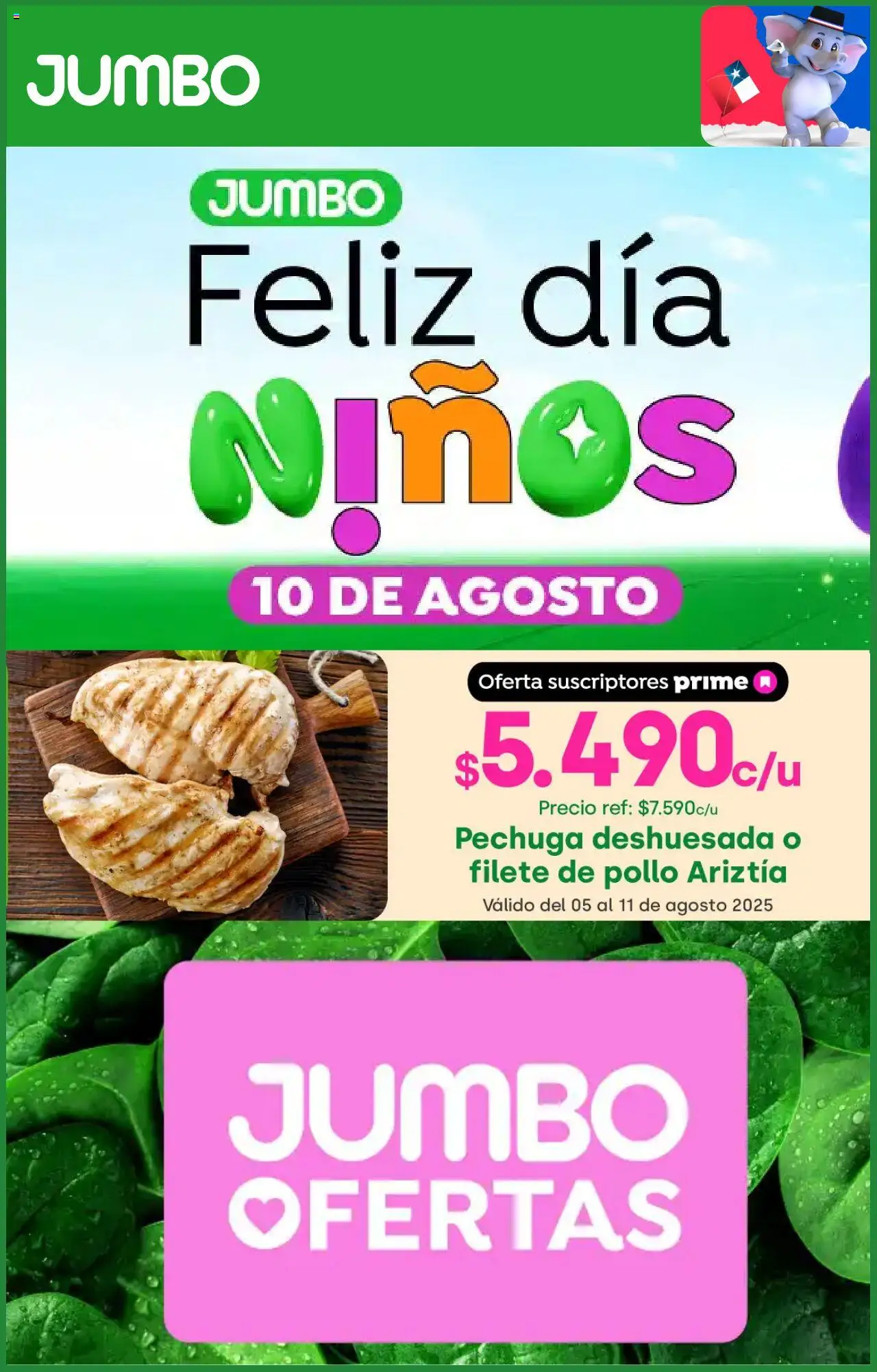 Jumbo ofertas  │ válido desde el 05.08.2025 | Página: 1 | Productos: Pollo