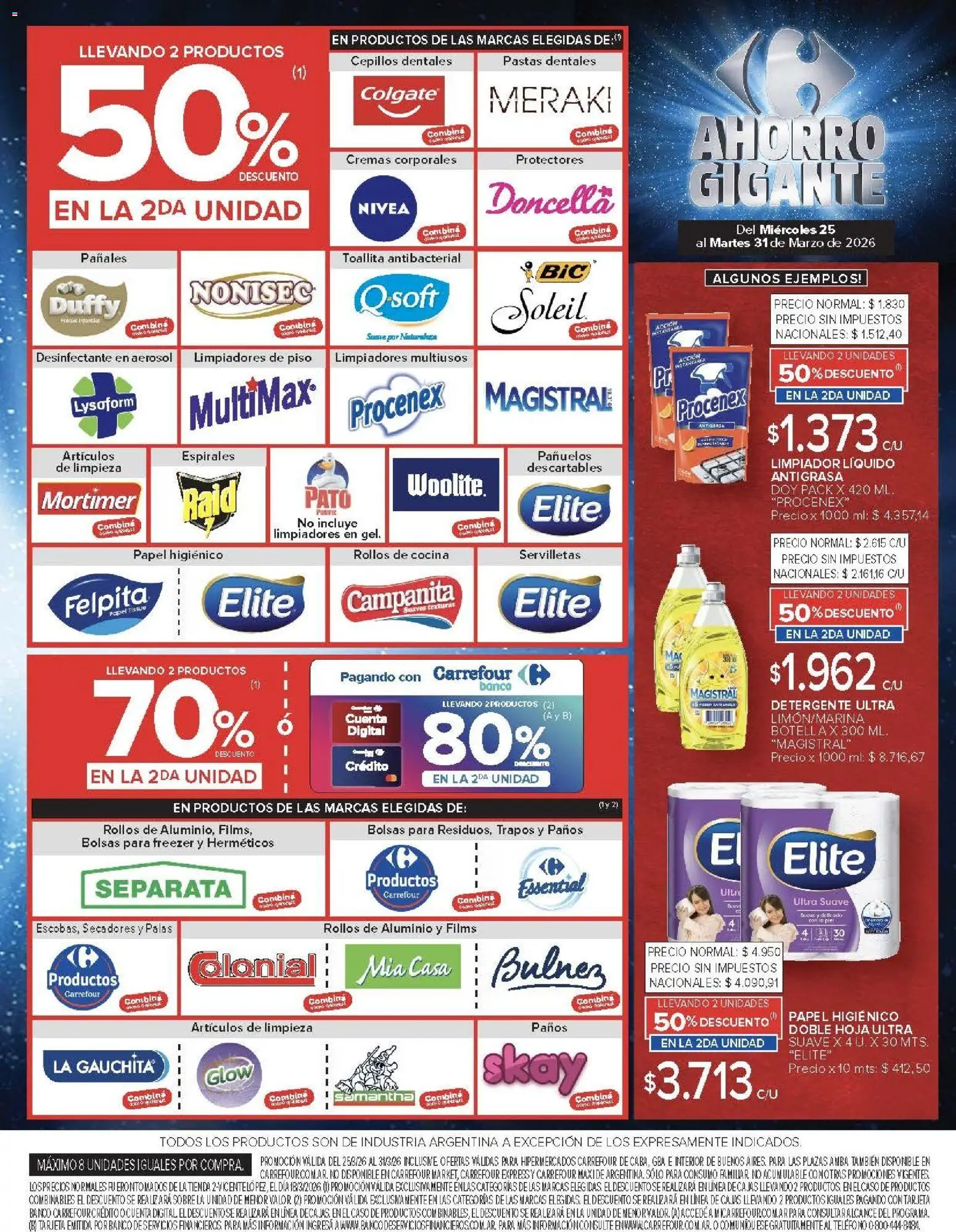 Carrefour ofertas │ válido desde el 25.03.2026 | Página: 10 | Productos: Cocina, Banco, Detergente, Pañales