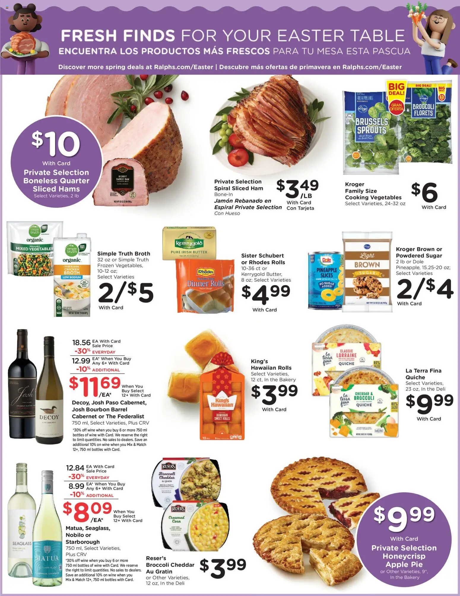Ralphs Weekly Ad - valid from 25.03.2026 | Page: 7 | Products: Bakery, Table, Ham, Bourbon