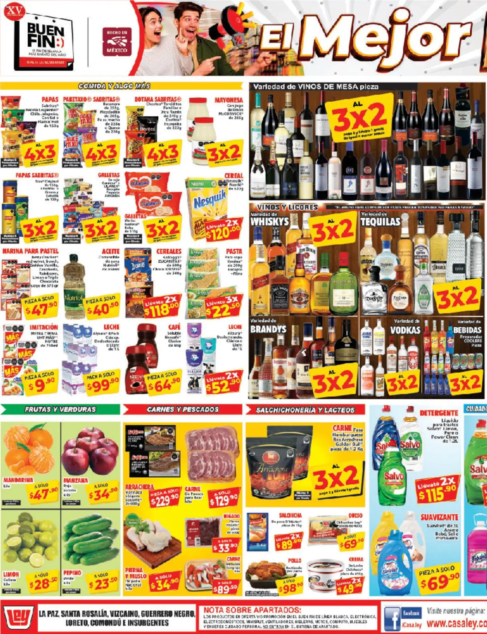 Nuevas ofertas de Casa Ley válidas en toda la República Mexicana desde el 13.11.2025. ¡Encuentra las mejores ofertas en Casa Ley Buen Fin ! | Página: 3 | Productos: Detergente, Papa, Leche, Pasta