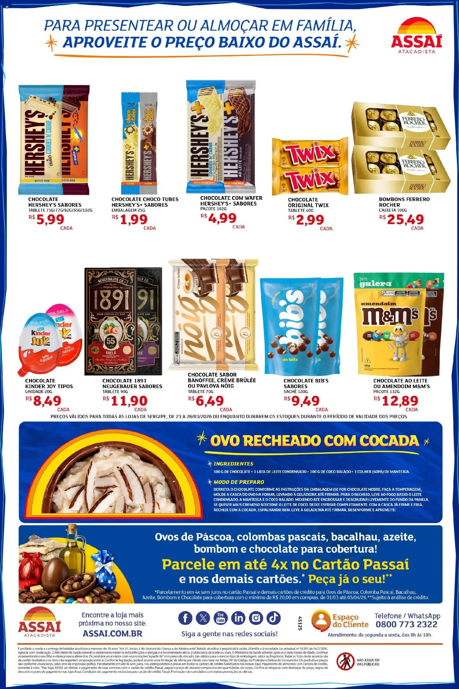 Assaí Atacadista Folheto - válido de 23.03.2026 | Página: 2 | Produtos: Geladeira, Panela, Faca, Ferrero Rocher
