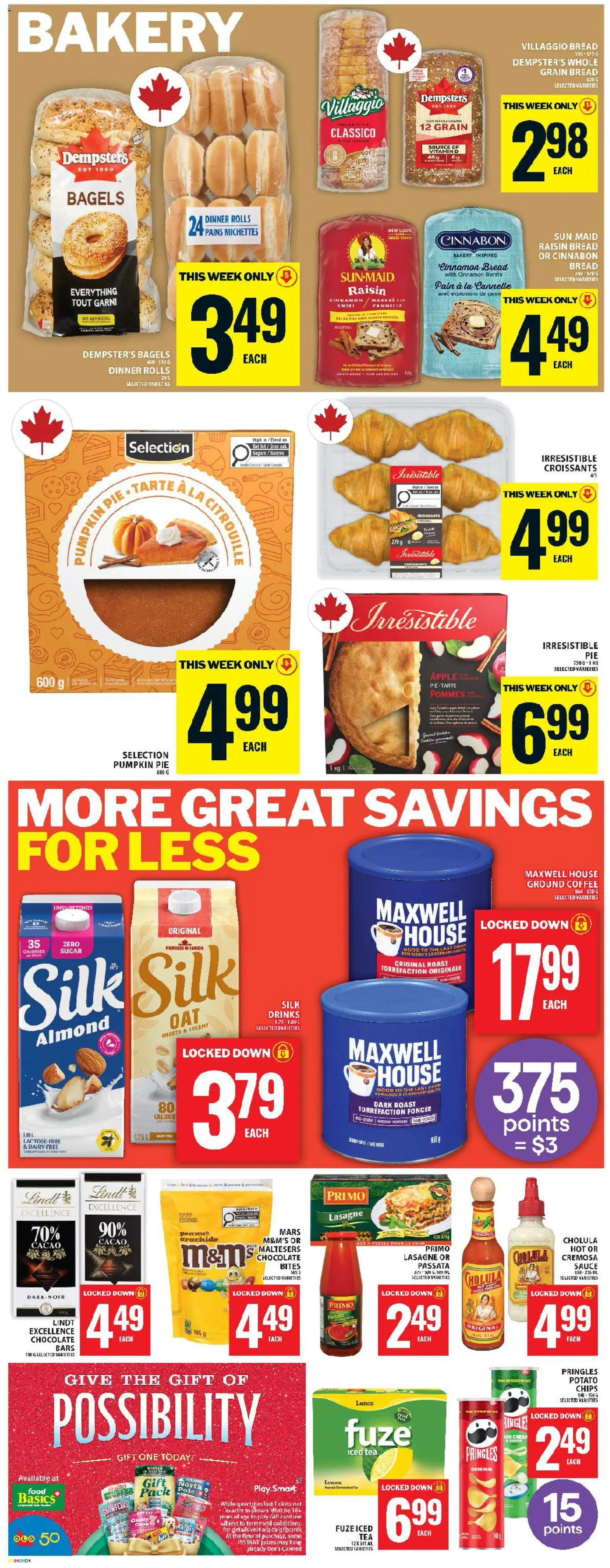 Food Basics flyer valid from 18.12.2025 | Page: 9 | Products: Bakery, Coffee, Chocolate, Pumpkin