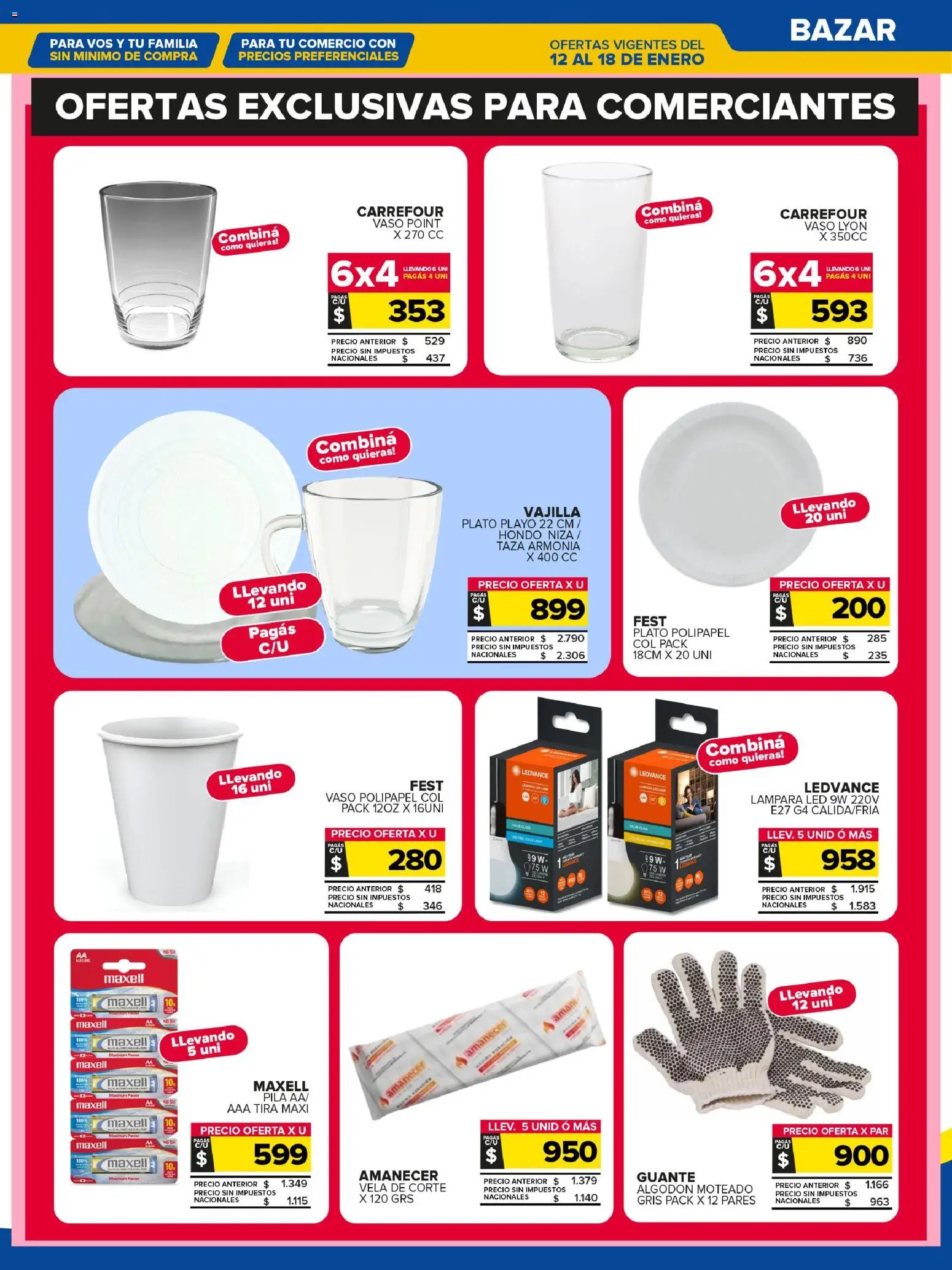 Carrefour Maxi catálogo │ válido desde el 12.01.2026 | Página: 24 | Productos: Pila, Guante, Lámpara, Taza