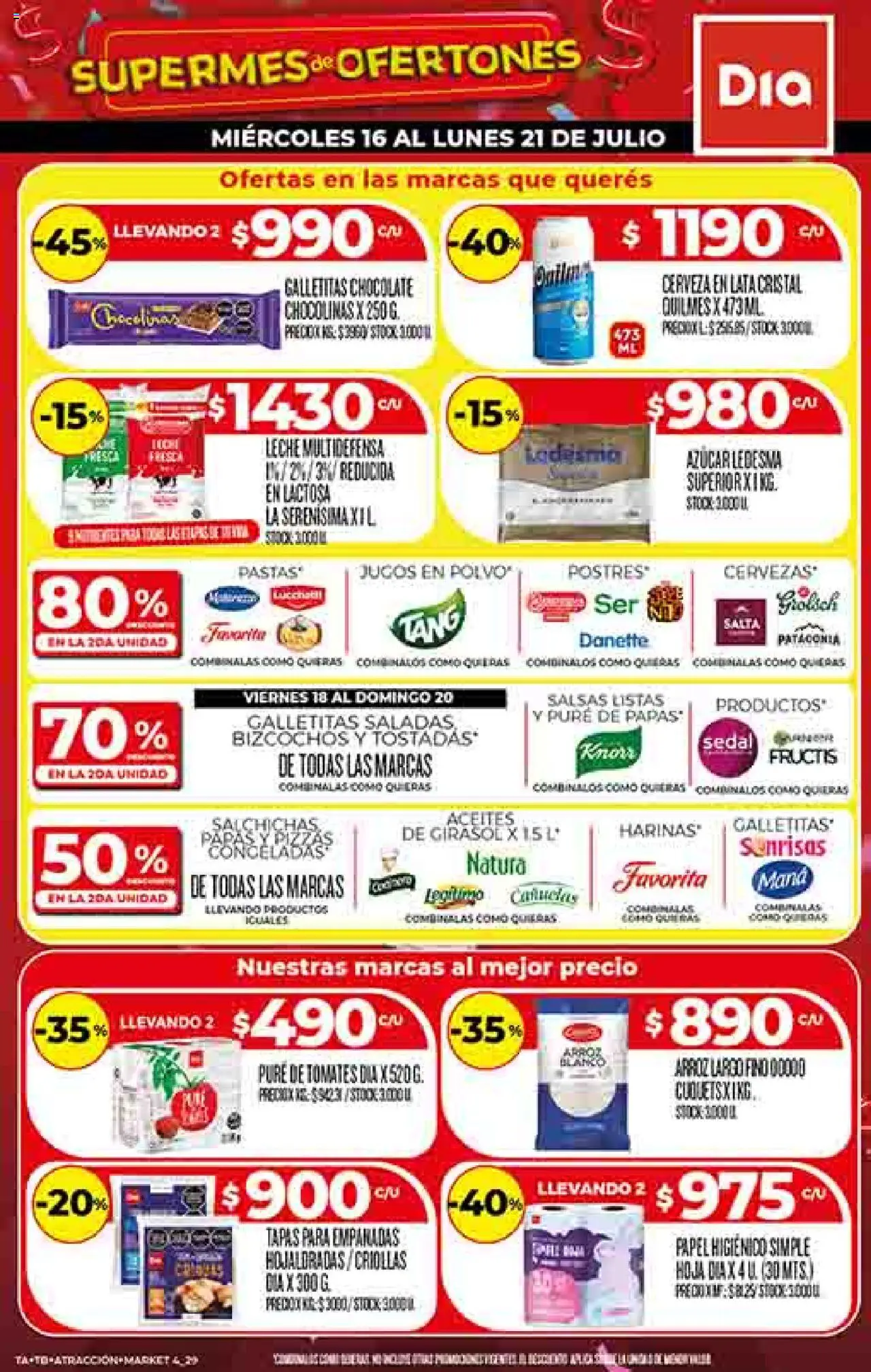 Supermercado DIA Ofertas │ válido desde el 16.07.2025 | Página: 1 | Productos: Papel higiénico, Leche, Cerveza, Arroz