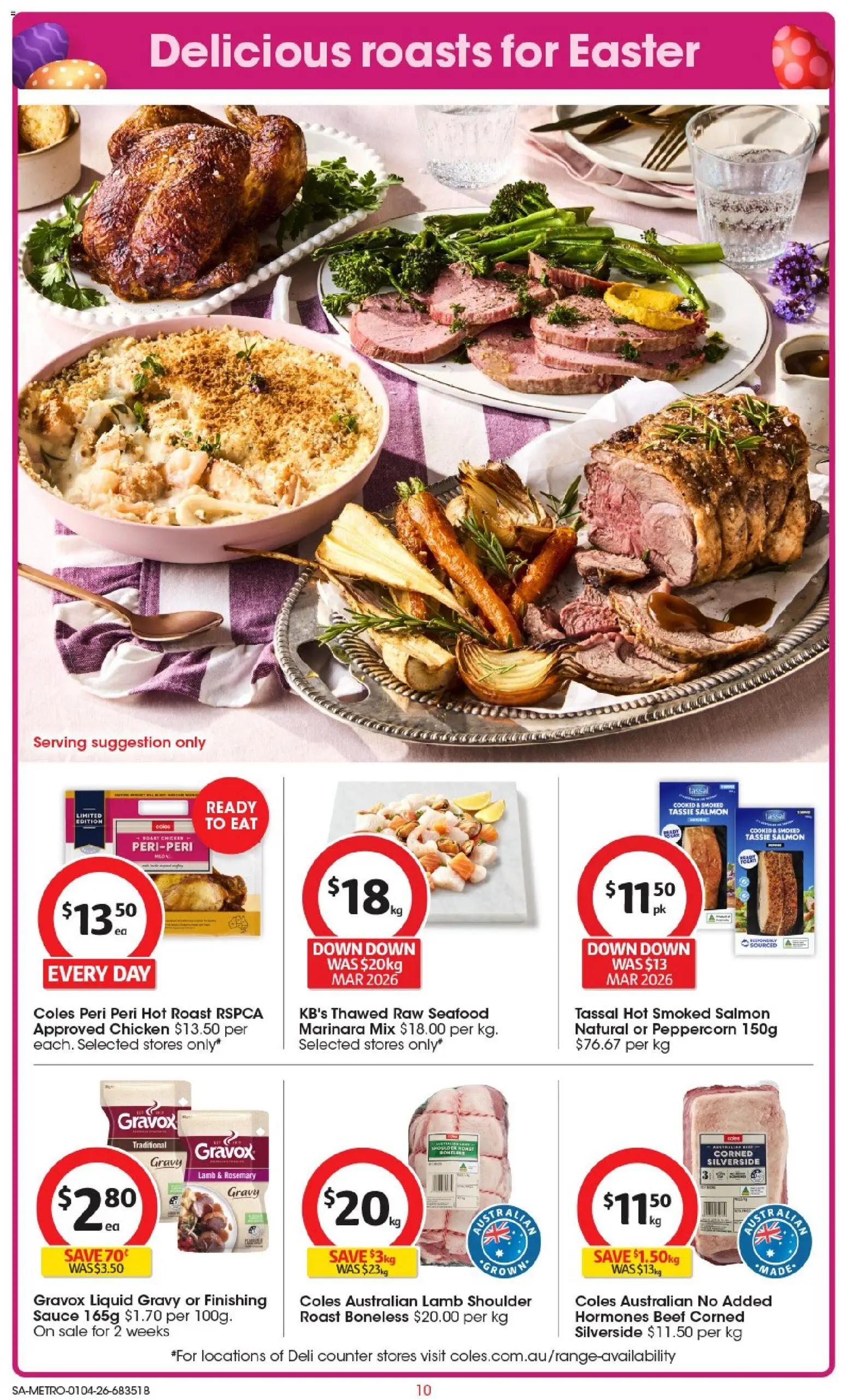 Coles catalogue - valid from 01.04.2026 | Page: 10 | Products: Lamb, Salmon, Sauce, Seafood