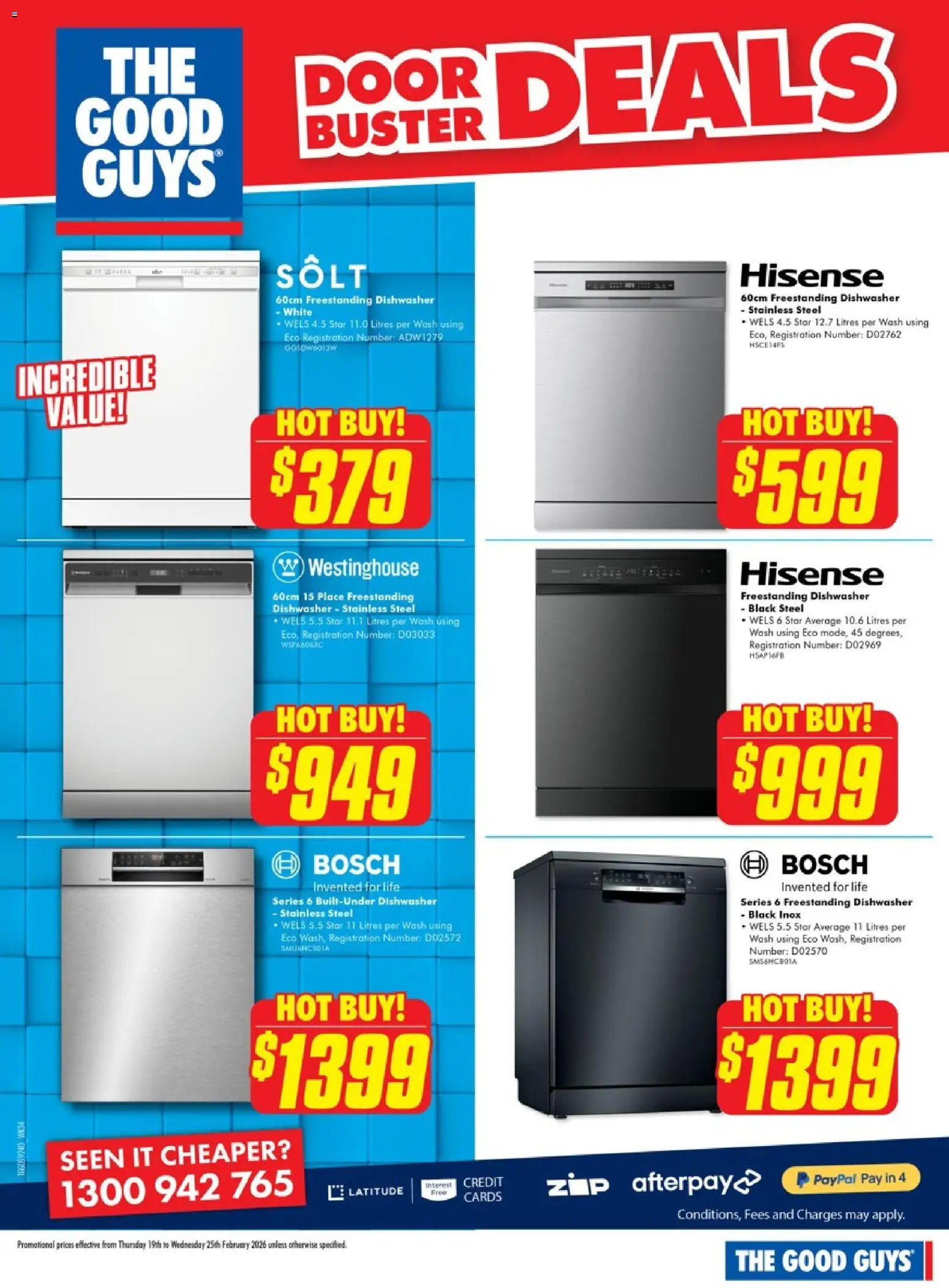 The Good Guys catalogue - valid from 18.02.2026 | Page: 9 | Products: Door, Dishwasher