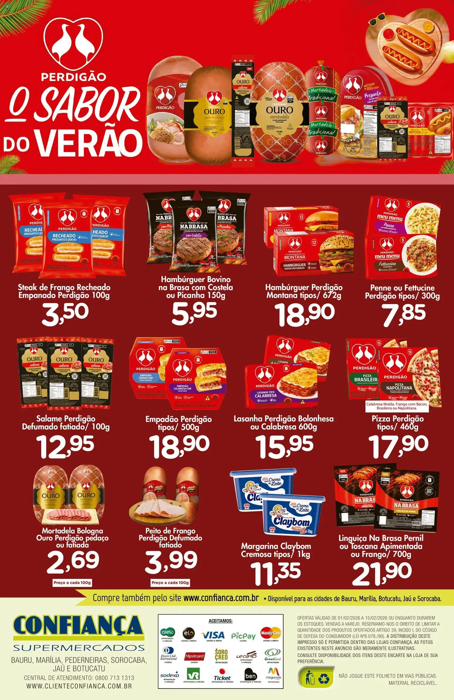 Confiança Folheto - válido de 01.02.2026 | Página: 2 | Produtos: Queijo, Salame, Mortadela, Peito de frango
