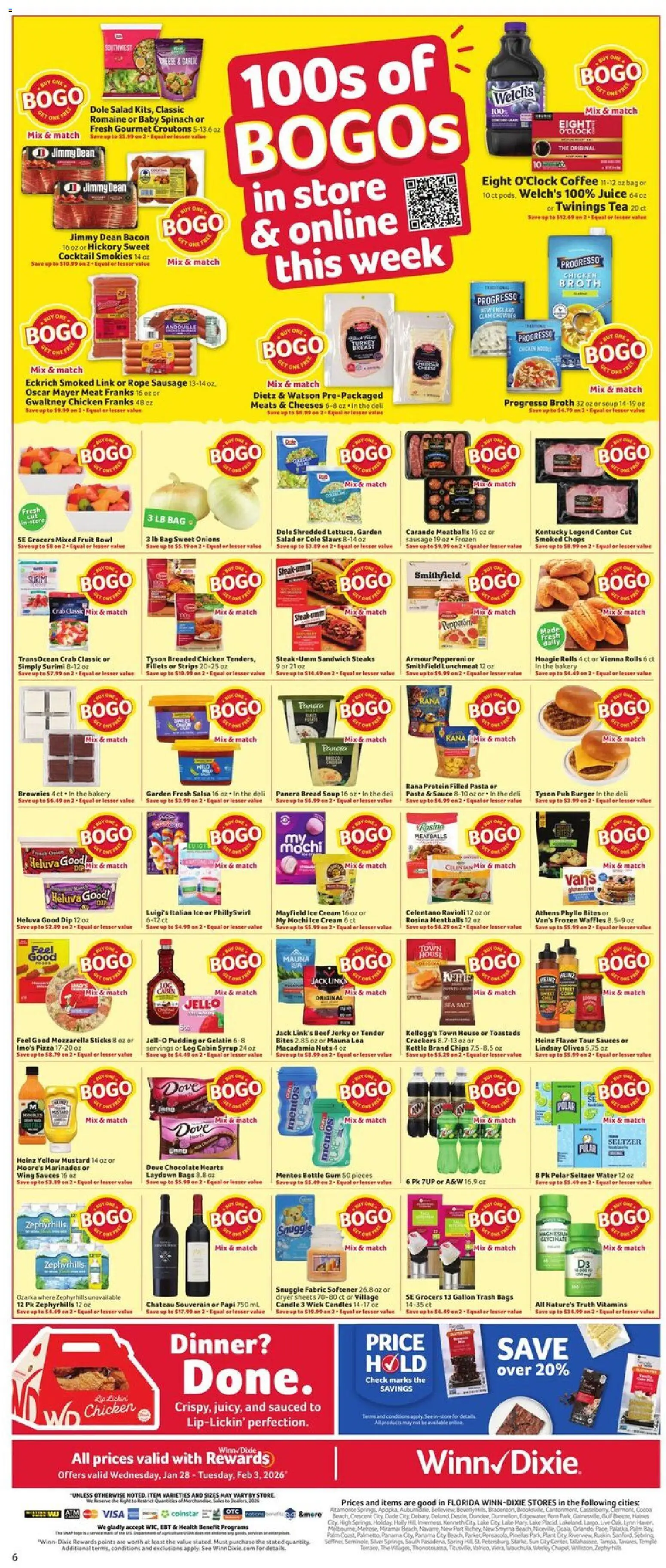 Winn Dixie Weekly Circular - FL - valid from 28.01.2026 | Page: 6 | Products: Spinach, Pizza, Juice, Bag