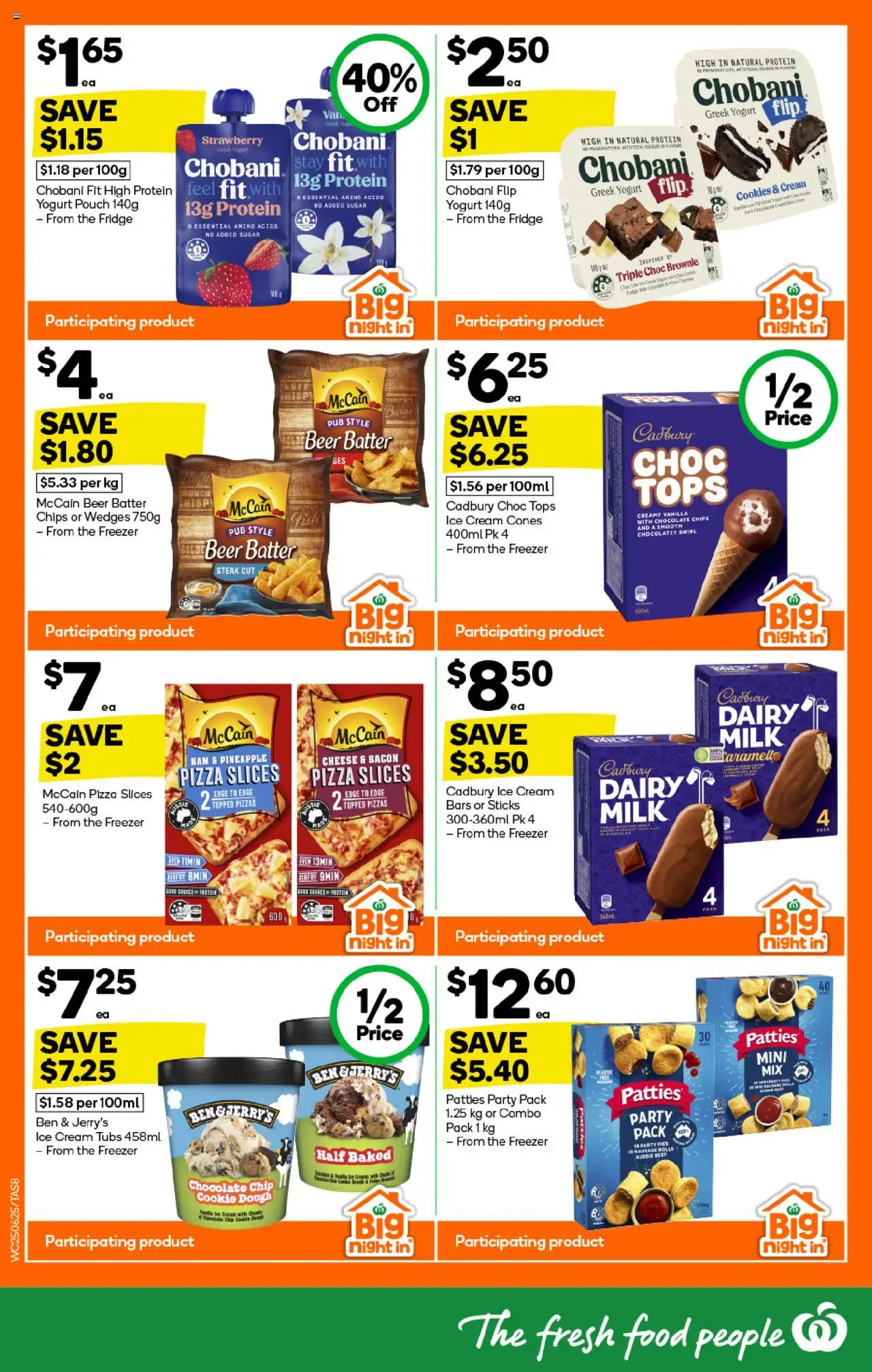 Woolworths catalogue - valid from 25.06.2025 | Page: 8 | Products: Bacon, Pizza, Cream, Freezer