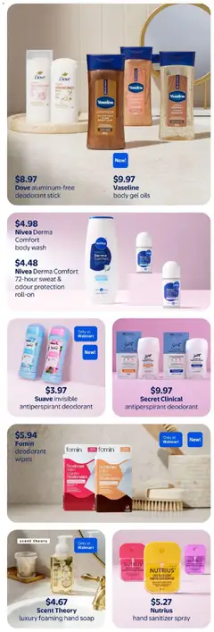 Preview of Walmart flyer - Spring beauty edit from shop Walmart valid from 02.04.2026 | Page: 12 | Products: Soap, Body wash, Deodorant, Antiperspirant