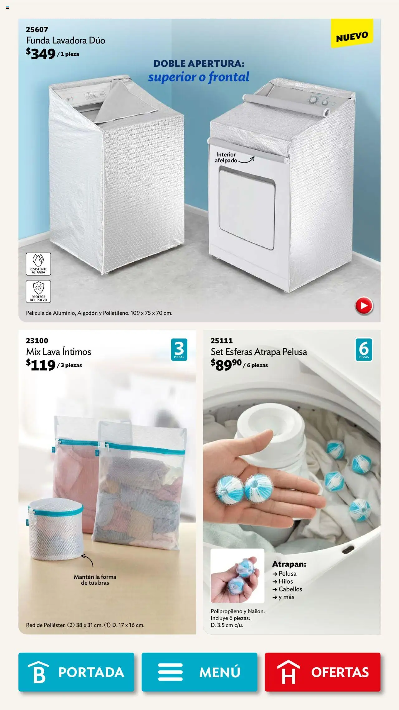 Nuevas ofertas de Betterware válidas en toda la República Mexicana desde el 01.09.2025. ¡Encuentra las mejores ofertas en Betterware - Campaña 9 2025! | Página: 90 | Productos: Funda, Lavadora, Algodón, Polvo
