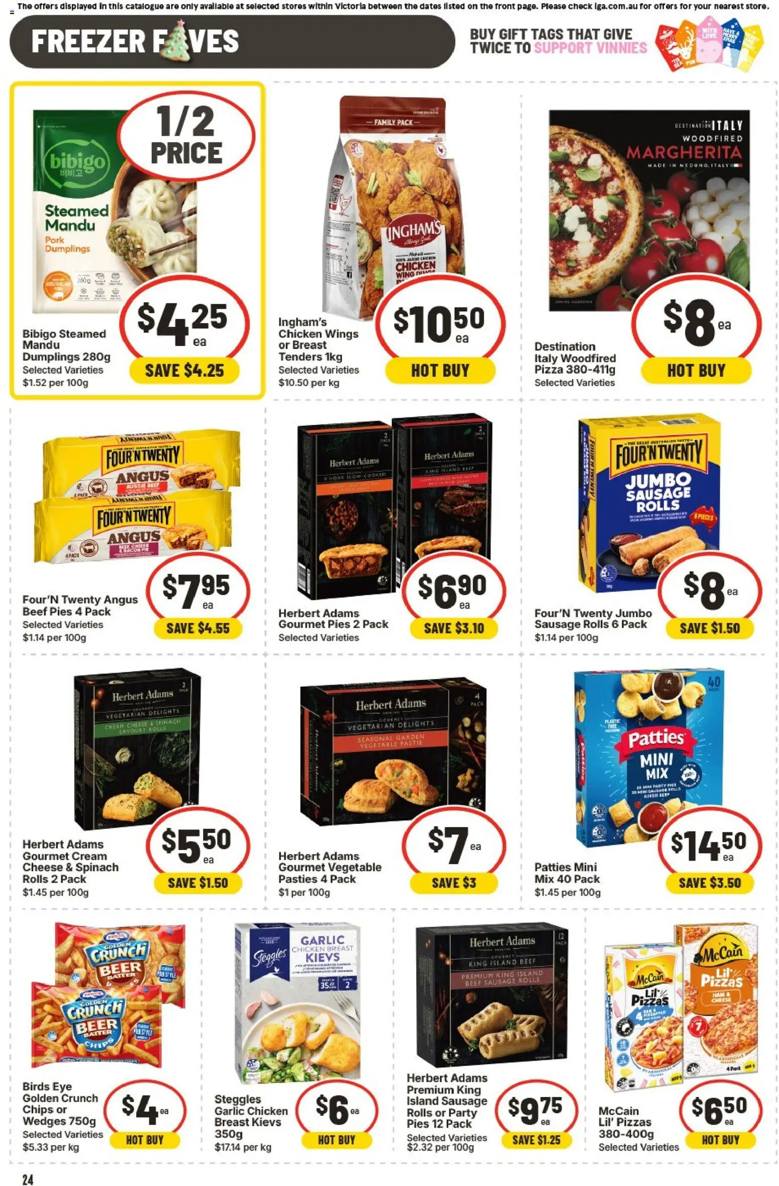 IGA catalogue - valid from 19.11.2025 | Page: 25 | Products: Chips, Cream, Sausage, Pies