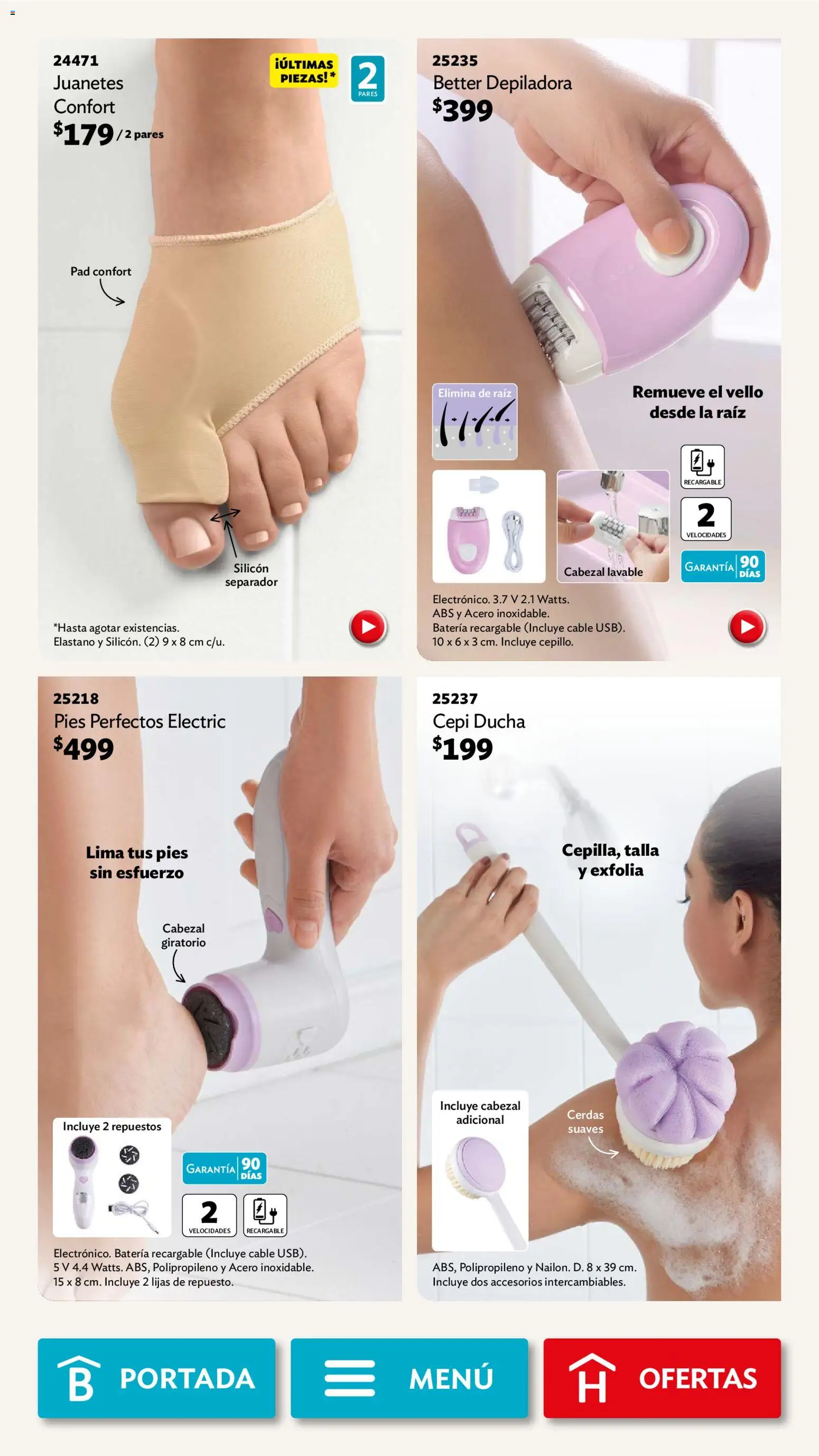 Nuevas ofertas de Betterware válidas en toda la República Mexicana desde el 05.01.2026. ¡Encuentra las mejores ofertas en Betterware campaña 1 2026! | Página: 29 | Productos: Lima, Depiladora, Cable, Batería